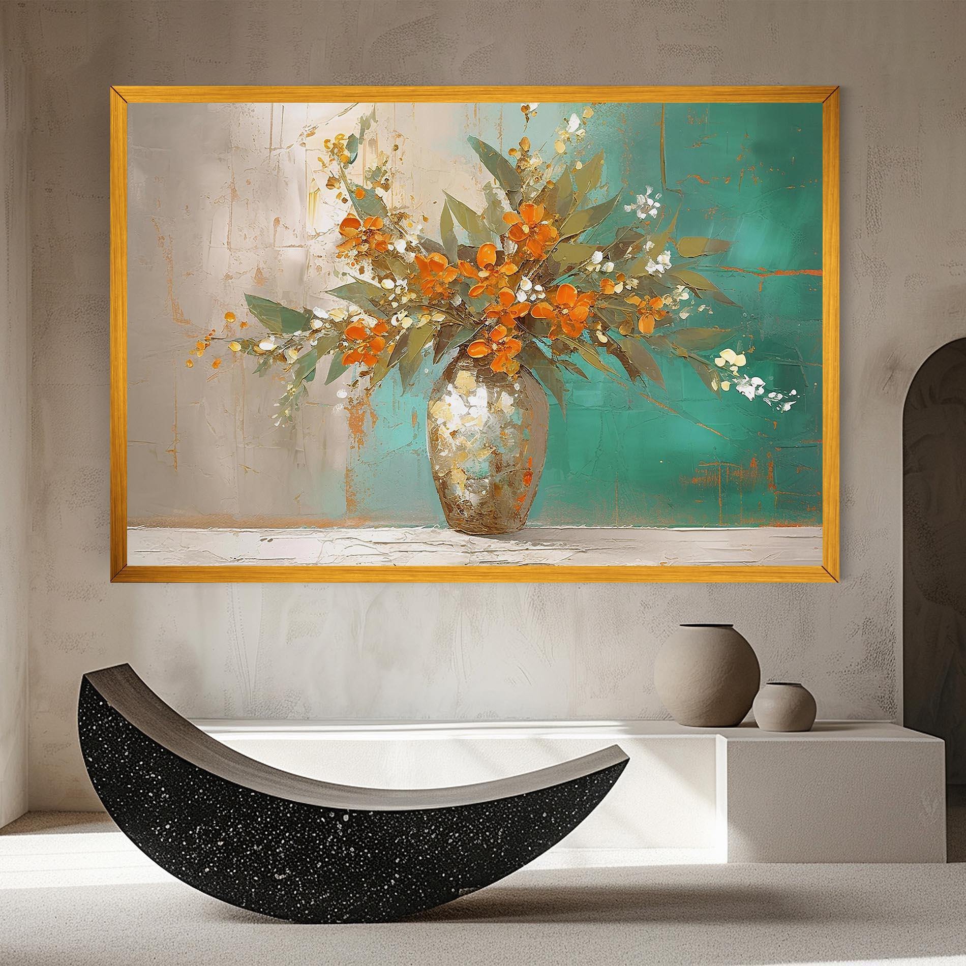 Картина на платно Grey Vase Orange mockup 8