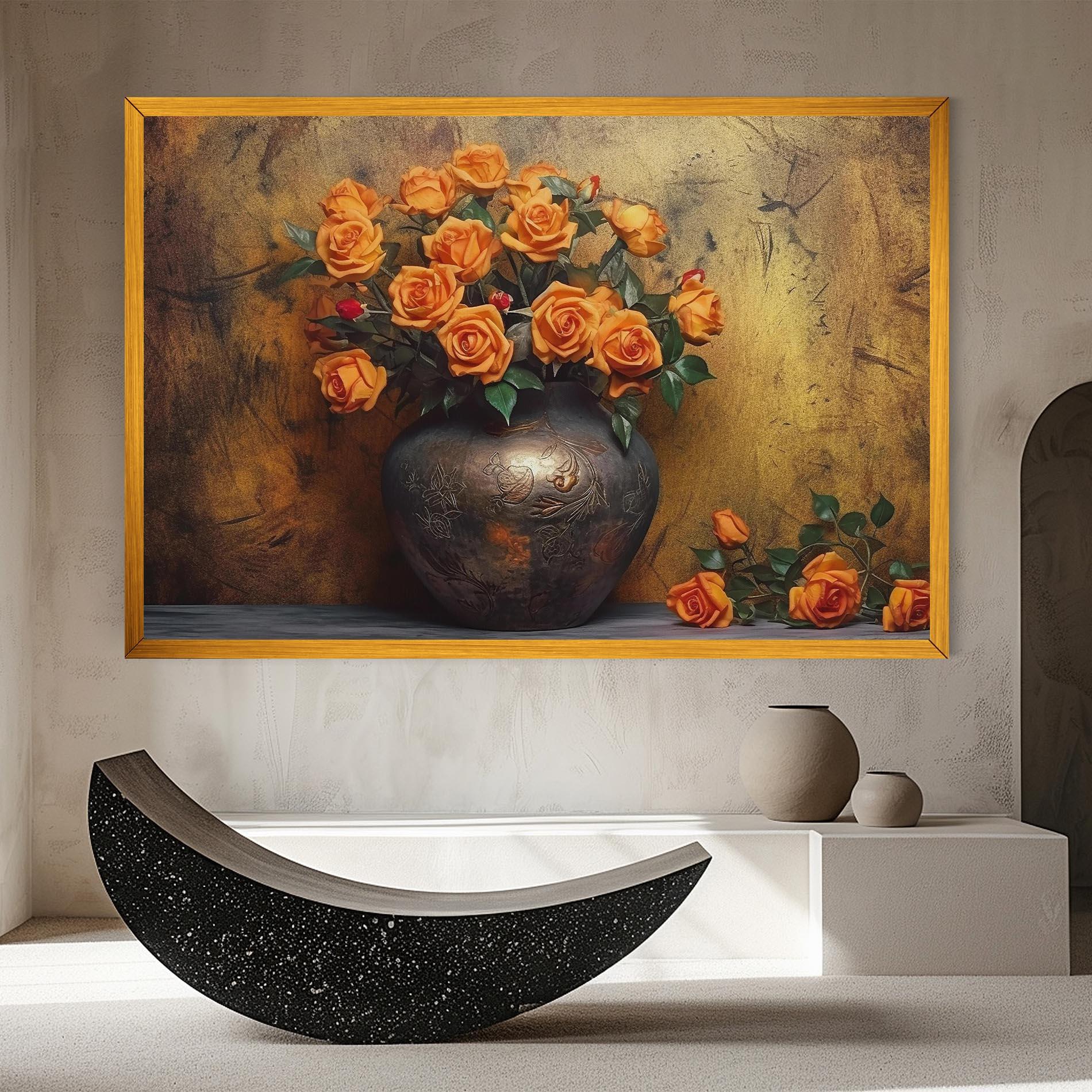 Картина на платно Orange Vintage Vase mockup 8