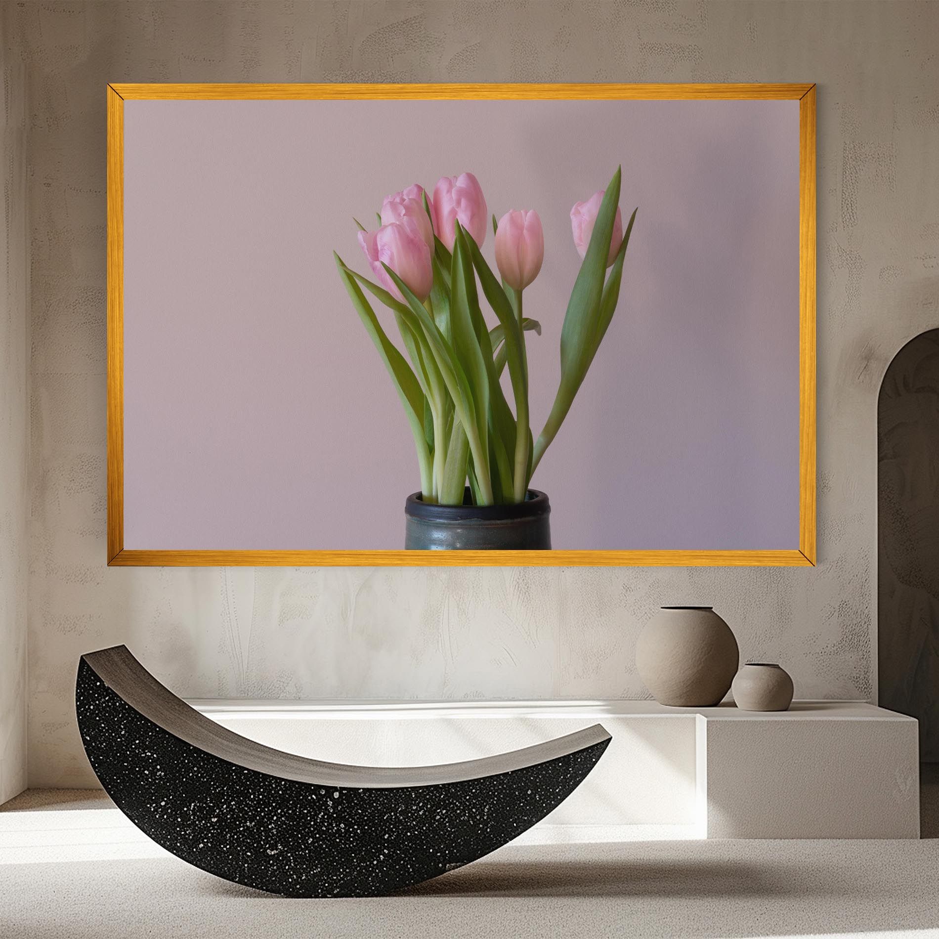 Pink Tulips Vase mockup 8
