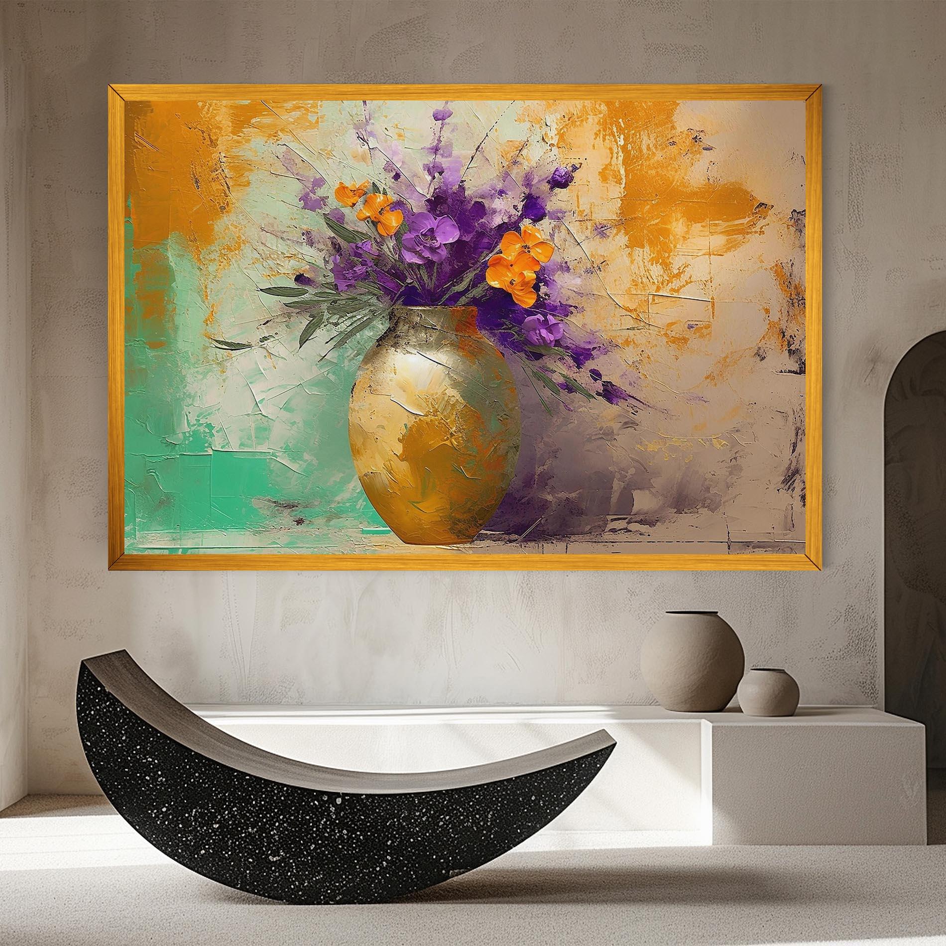 Картина на платно Purple Orange Plant Vase mockup 8