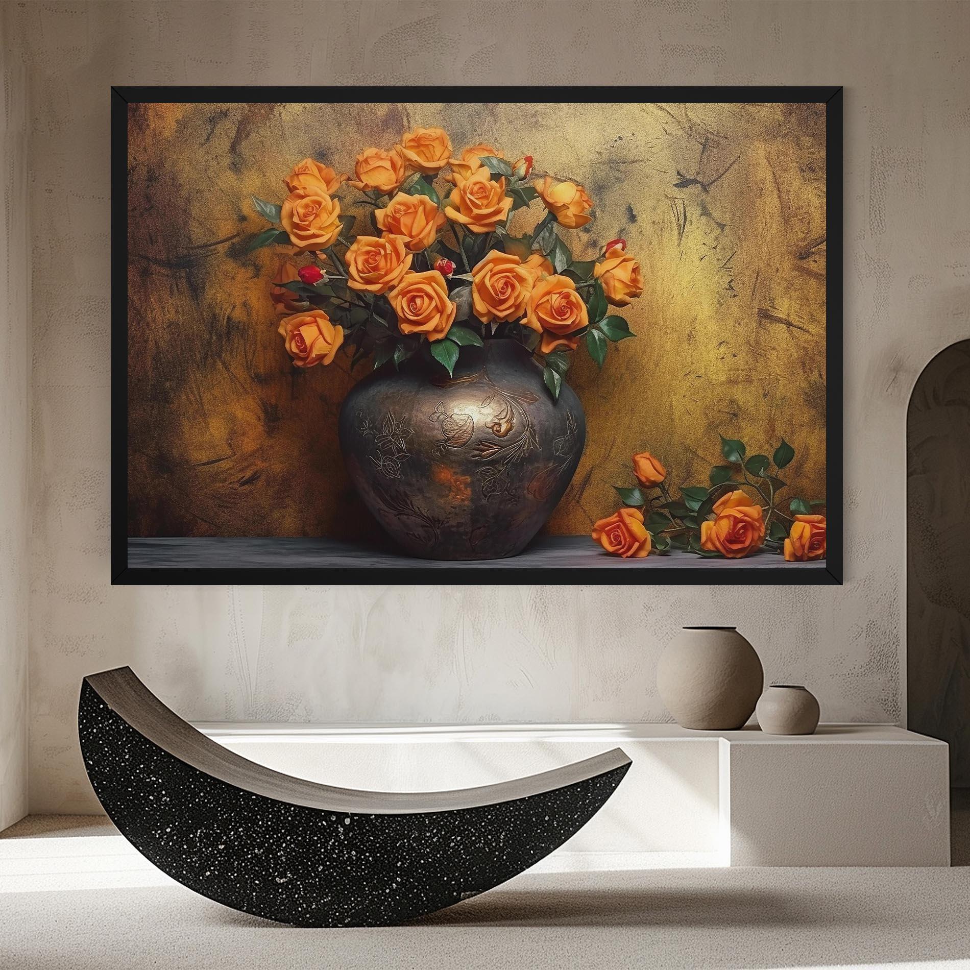 Картина на платно Orange Vintage Vase mockup 8