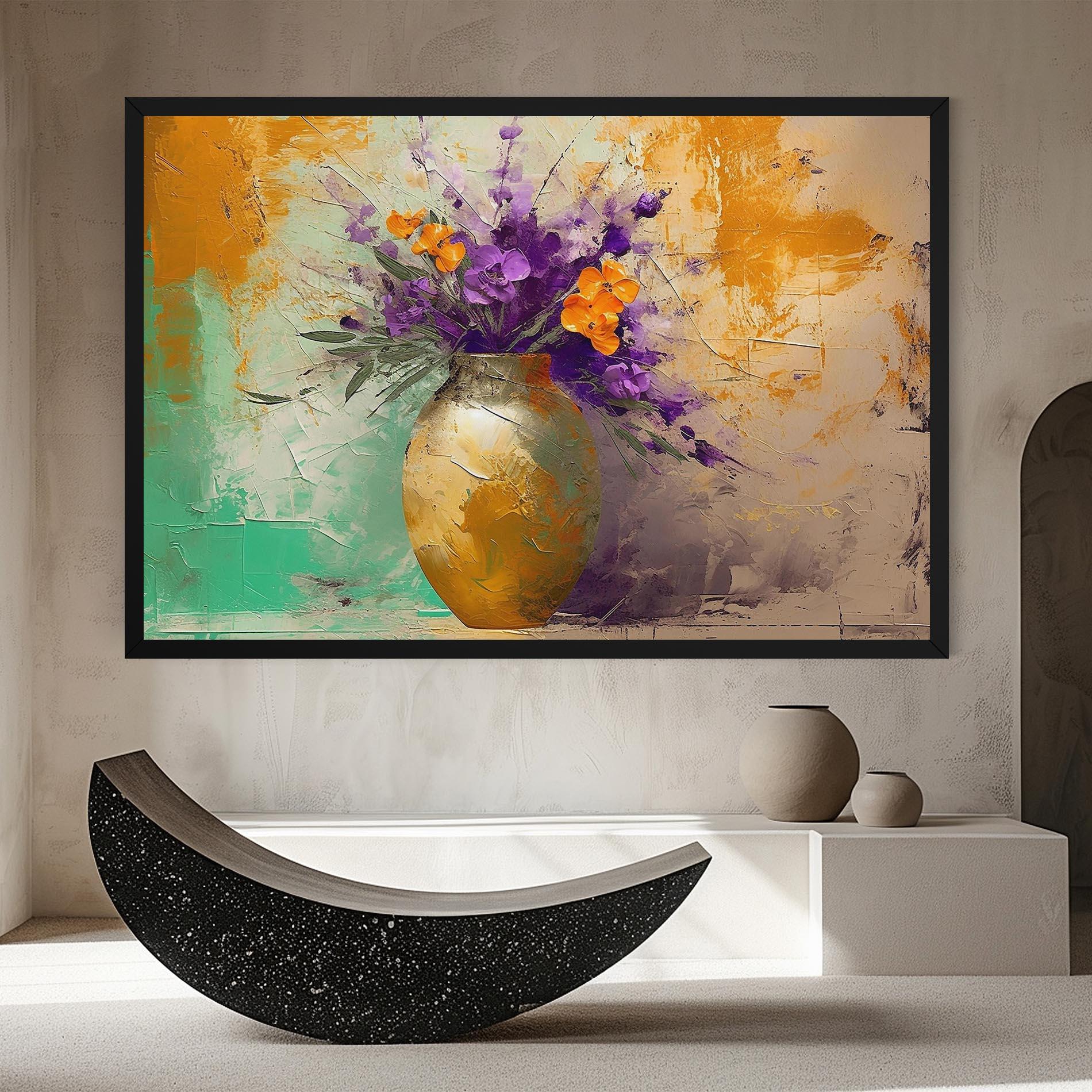 Картина на платно Purple Orange Plant Vase mockup 8