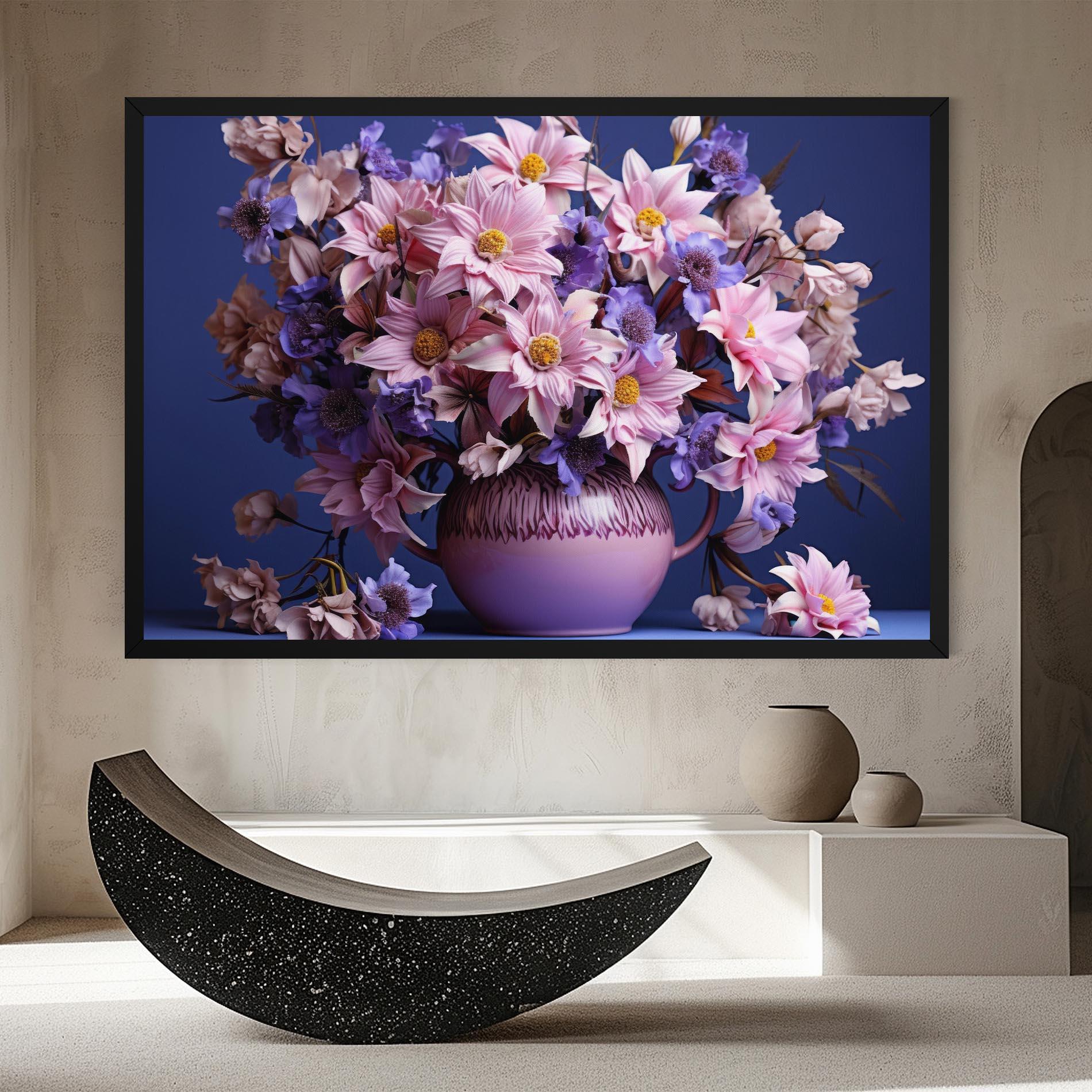 Картина на платно Purple Vase Flowers mockup 8