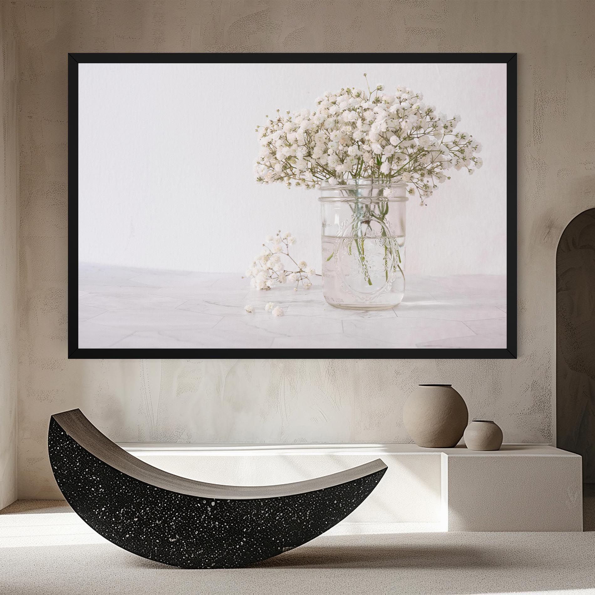 White Tiny Flower Vase mockup 8