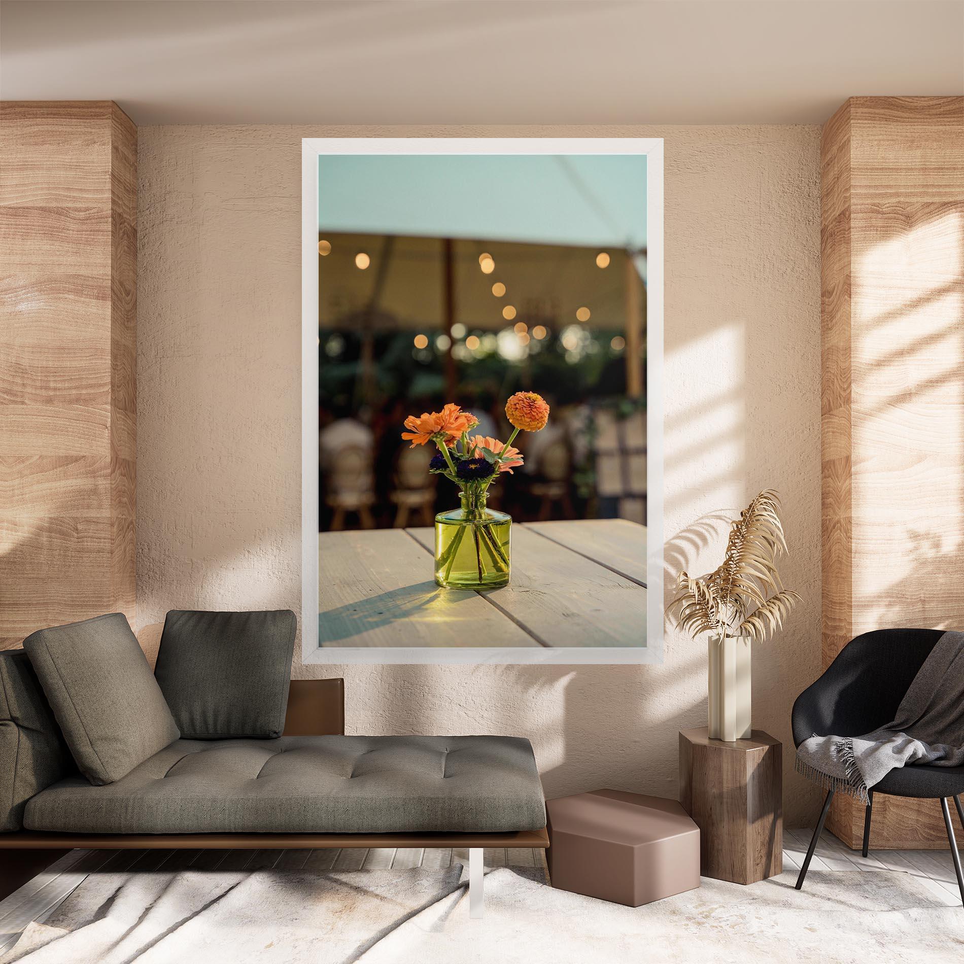 Картина на платно Orange Flowers Vase mockup 8