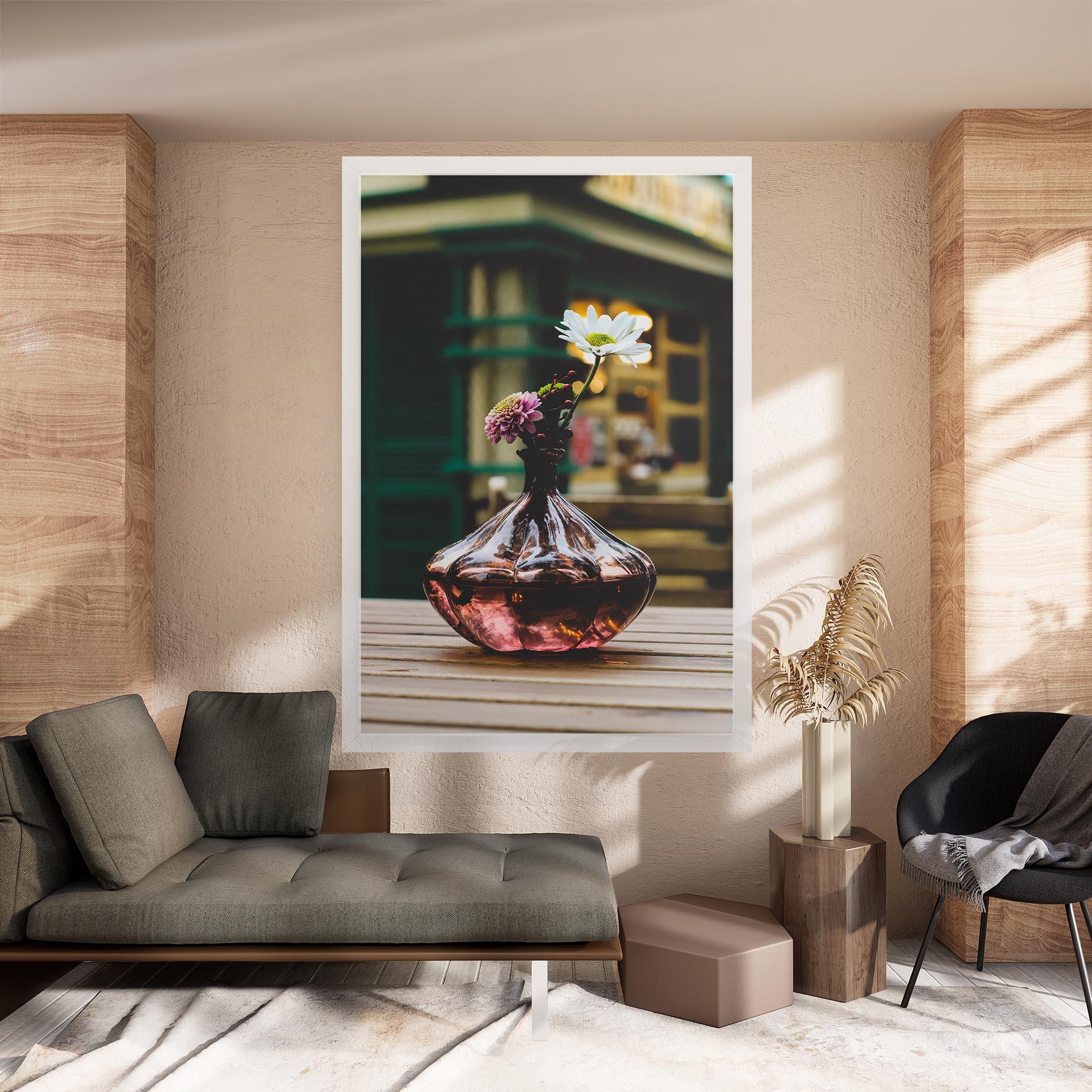 Картина на платно Pink Vase Flower mockup 8