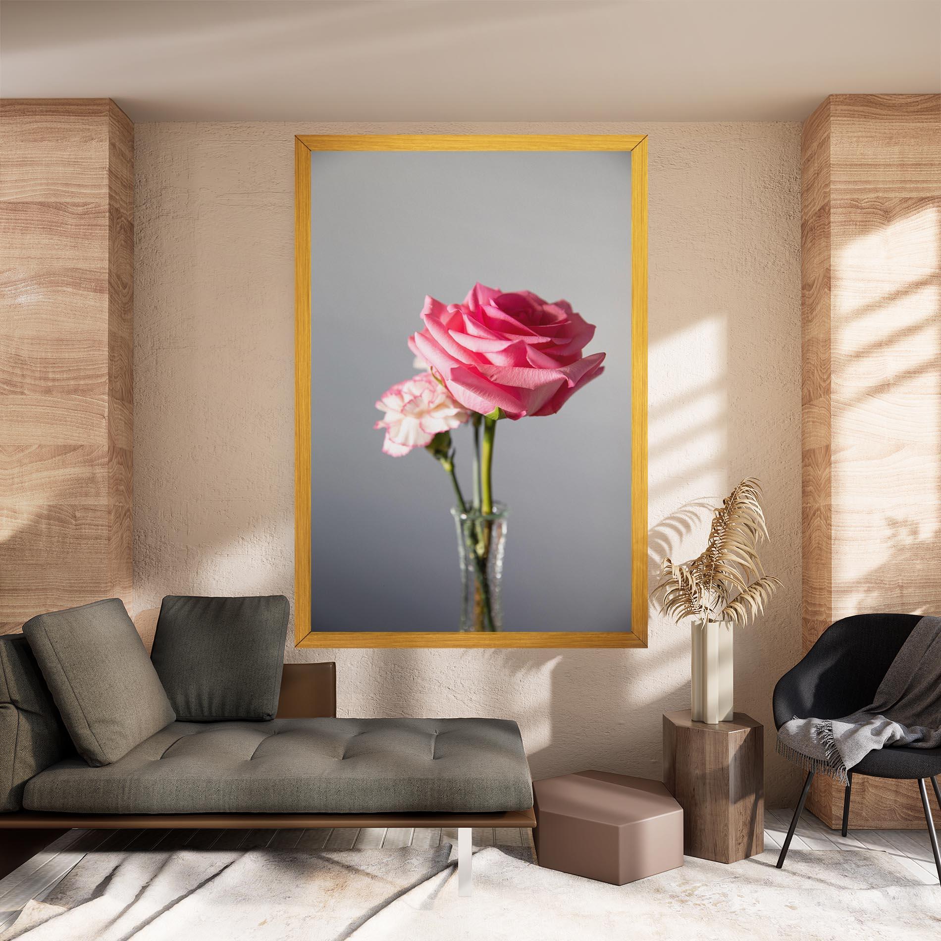 Картина на платно Big Pink Rose Vase mockup 8