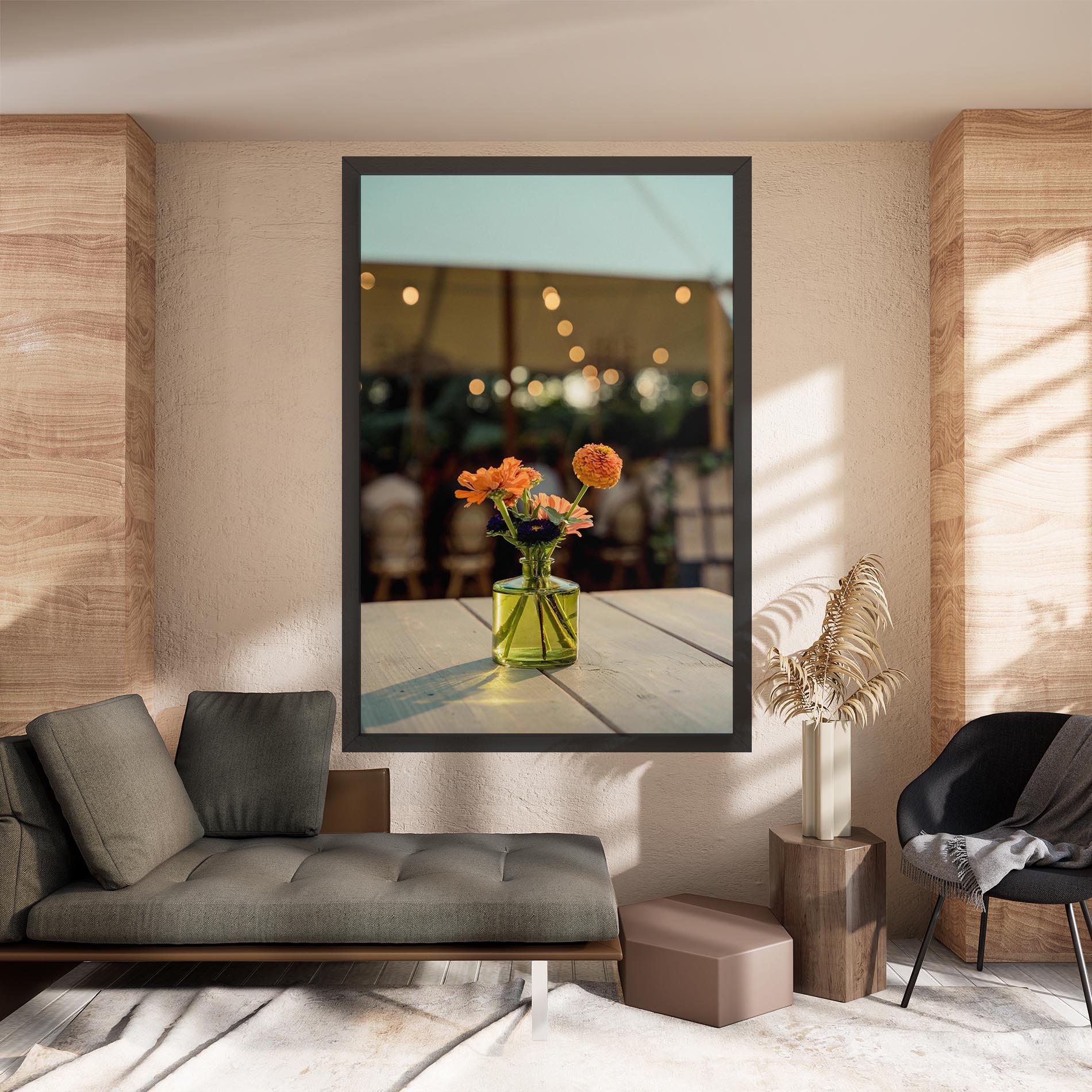 Картина на платно Orange Flowers Vase mockup 8