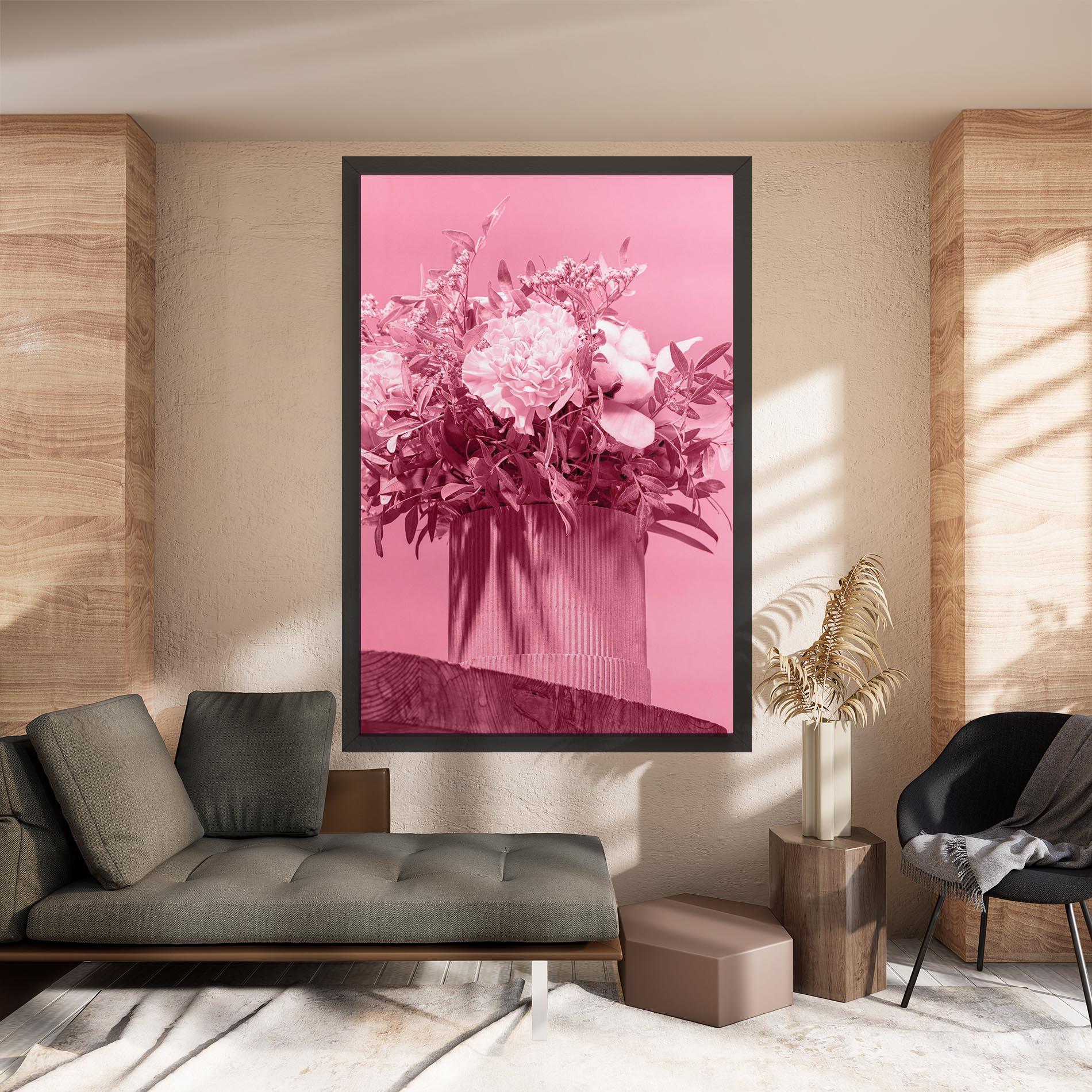 Картина на платно Pink Light Vase mockup 8