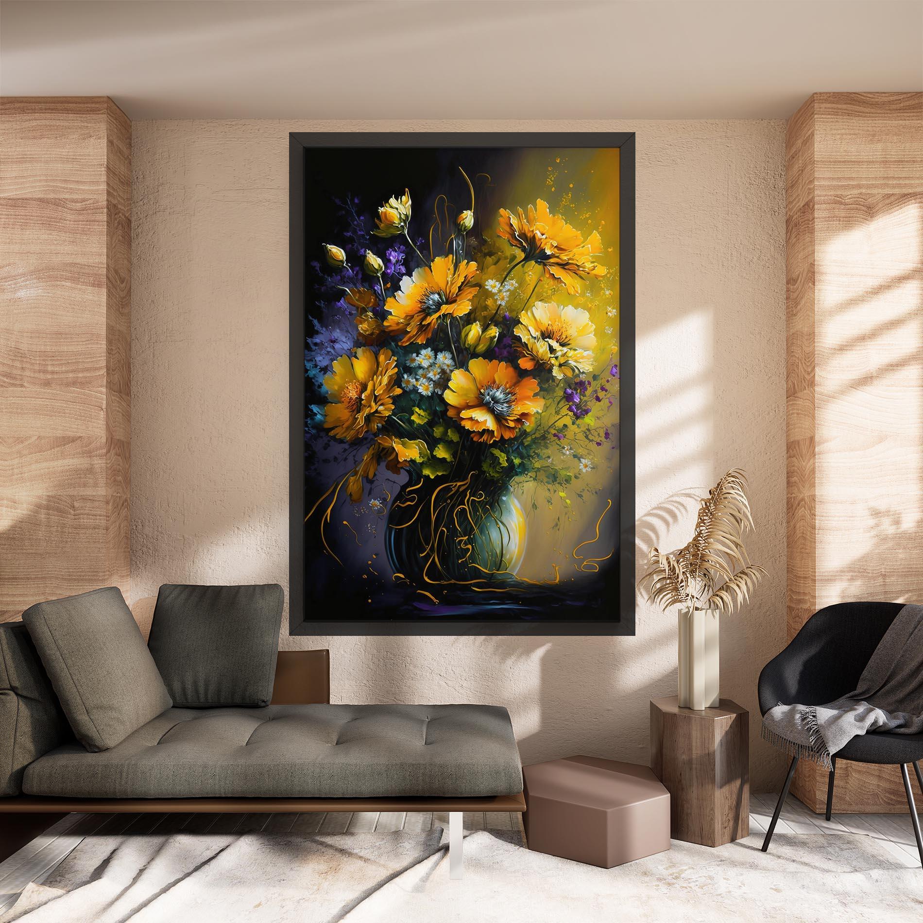 Картина на платно Yellow Flower Art Vase mockup 8