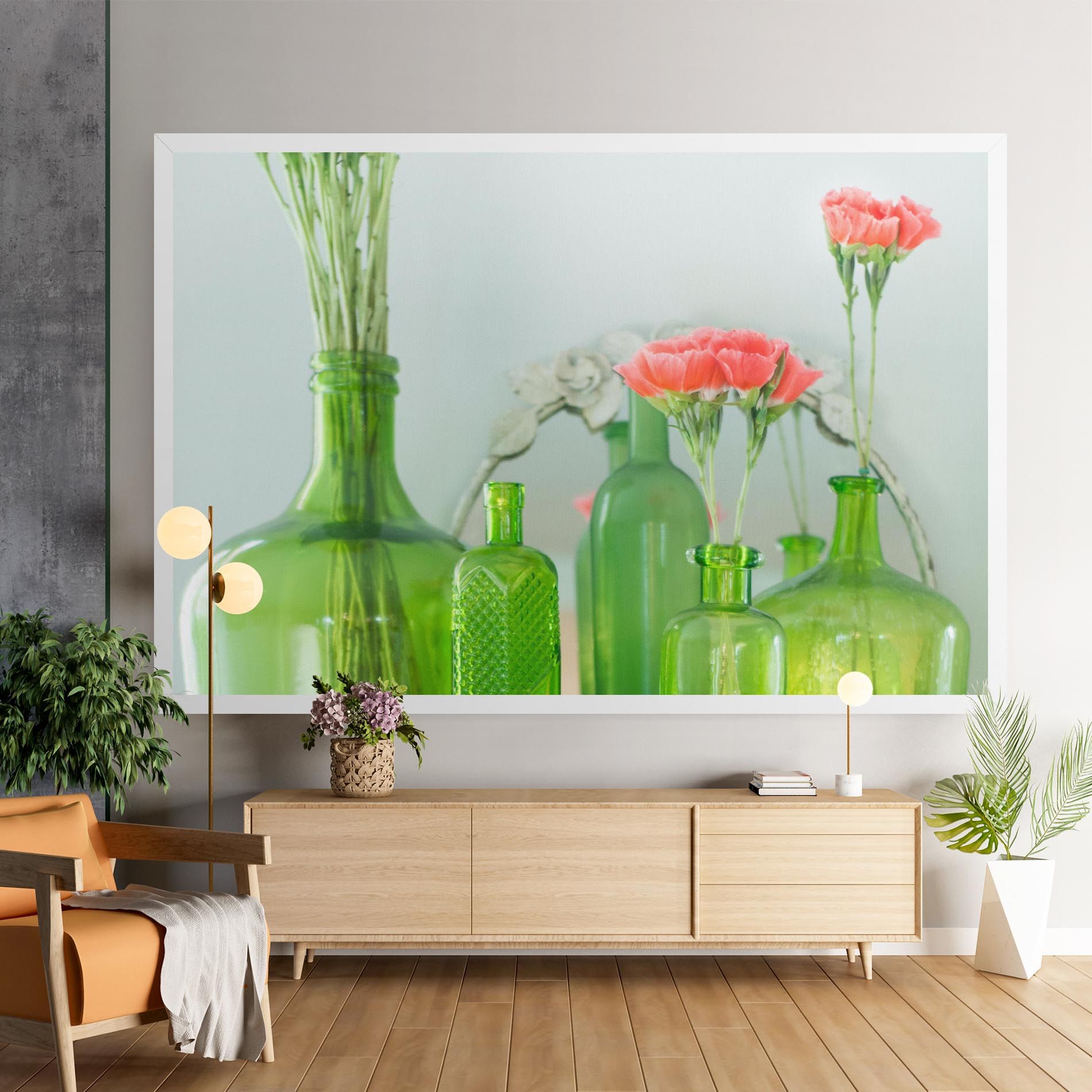 Green Vase Flowers mockup 9