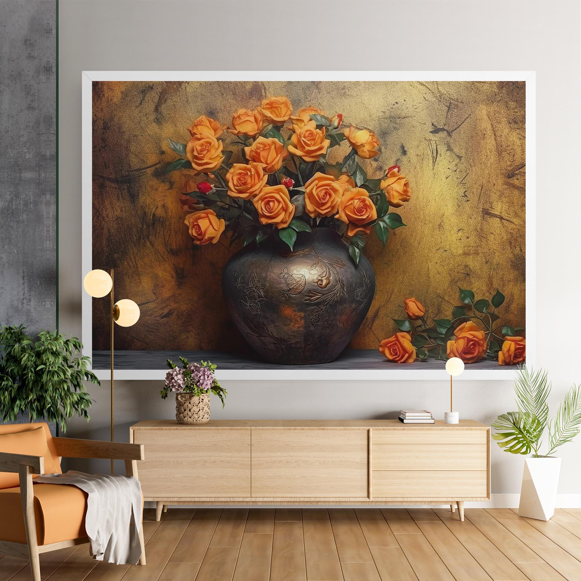 Картина на платно Orange Vintage Vase mockup 9