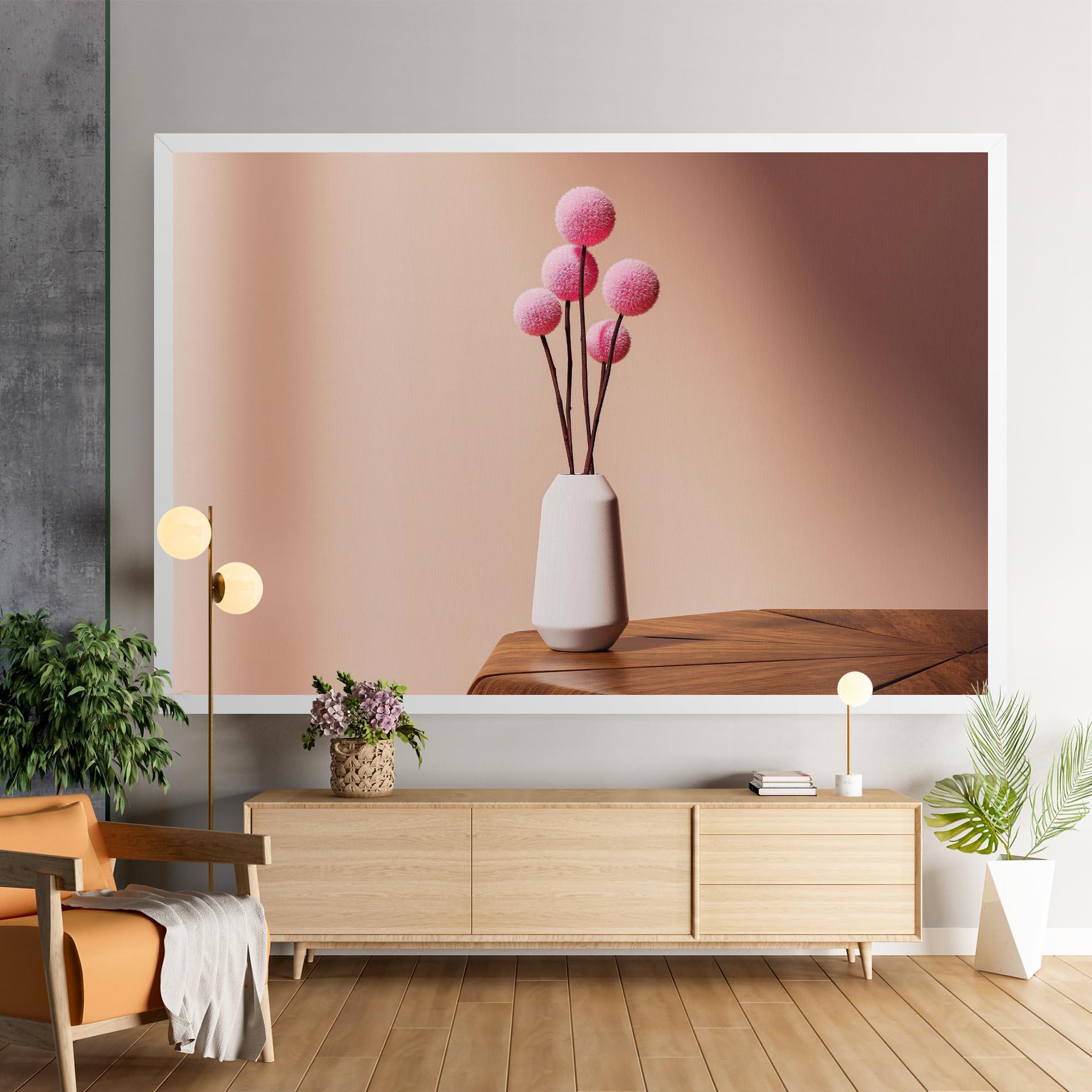 Картина на платно Pink Circle Vase mockup 9