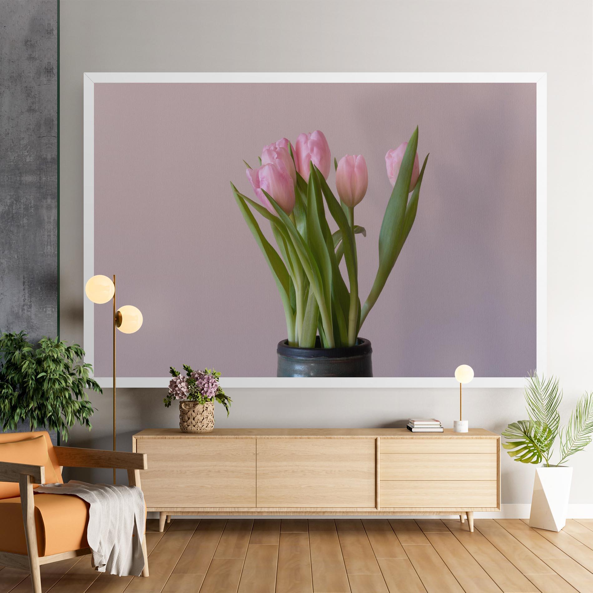 Картина на платно Pink Tulips Vase mockup 9