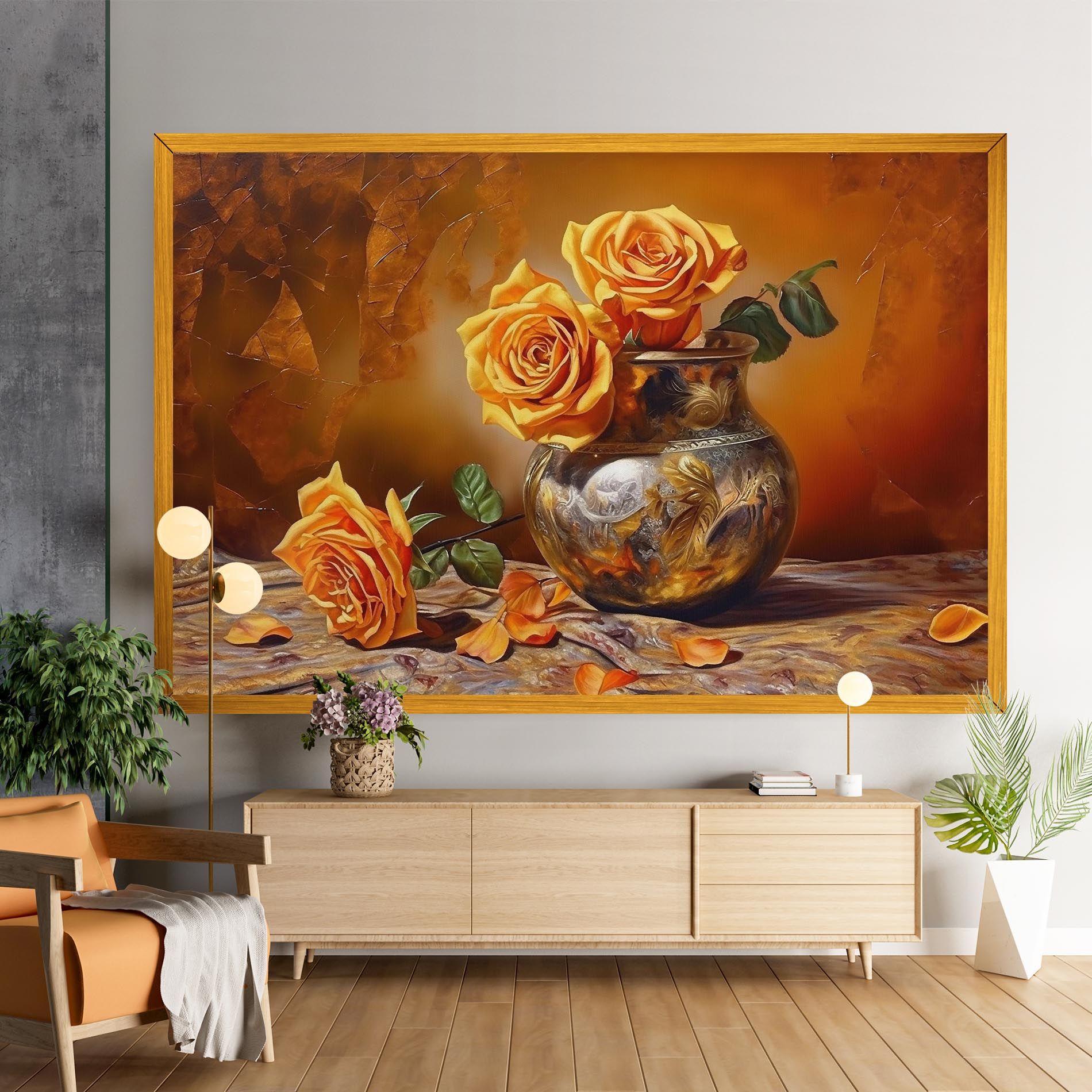 Orange Roses Vase mockup 9