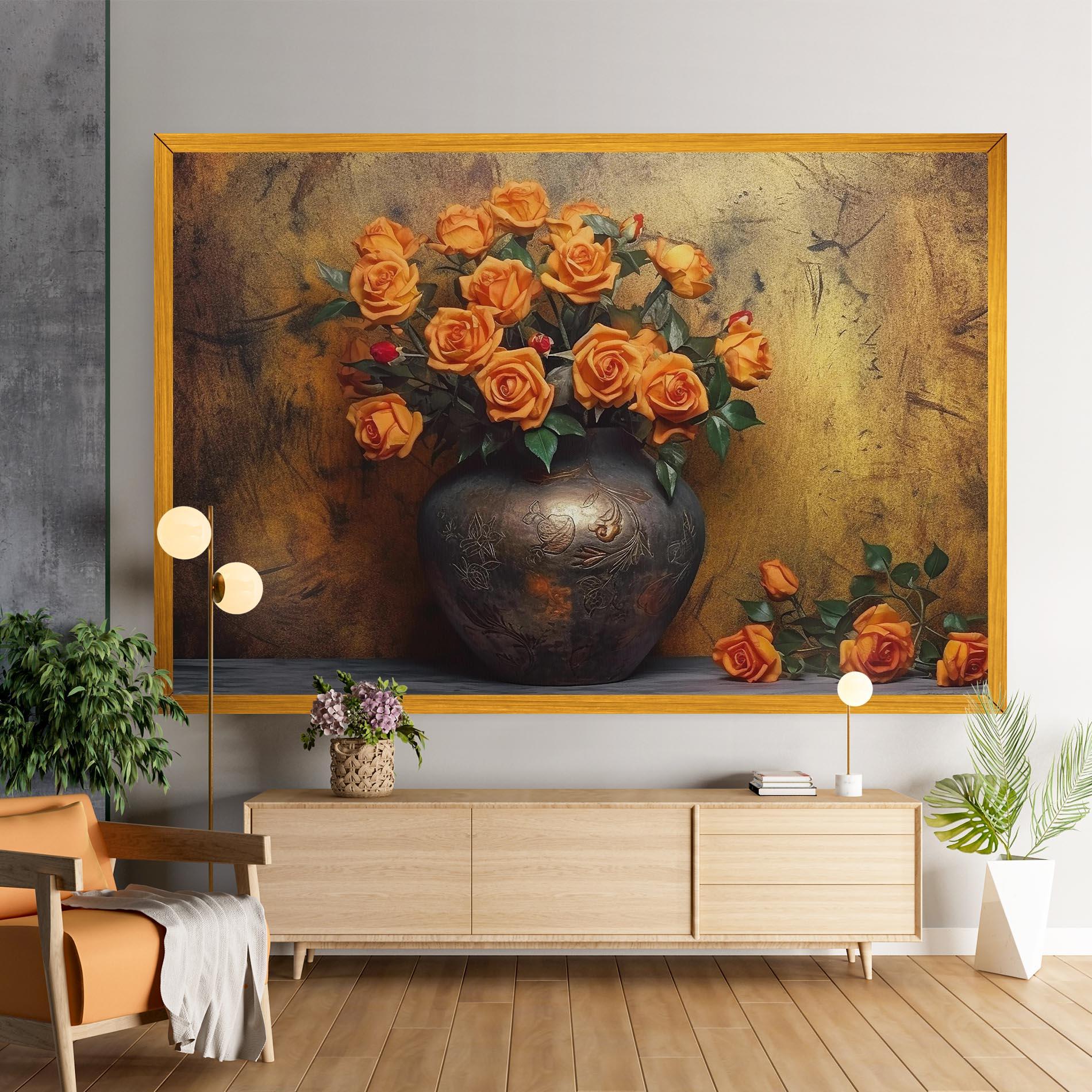 Картина на платно Orange Vintage Vase mockup 9