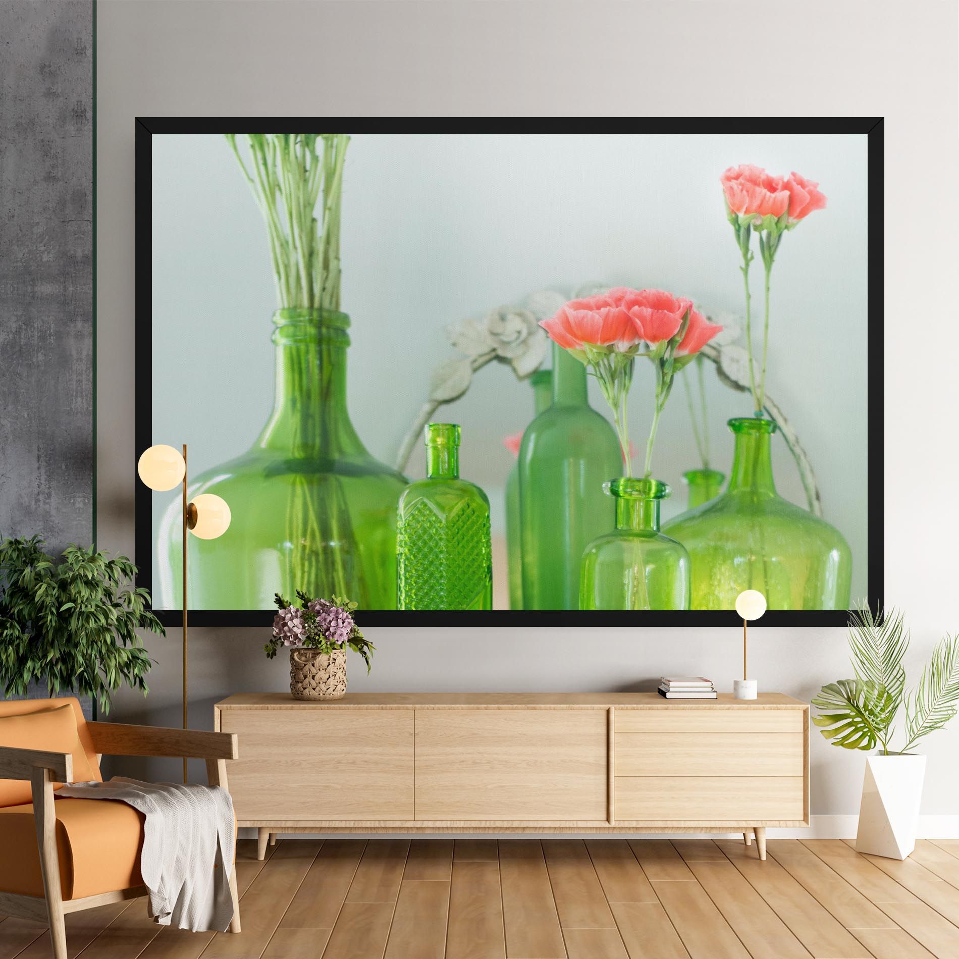 Green Vase Flowers mockup 9