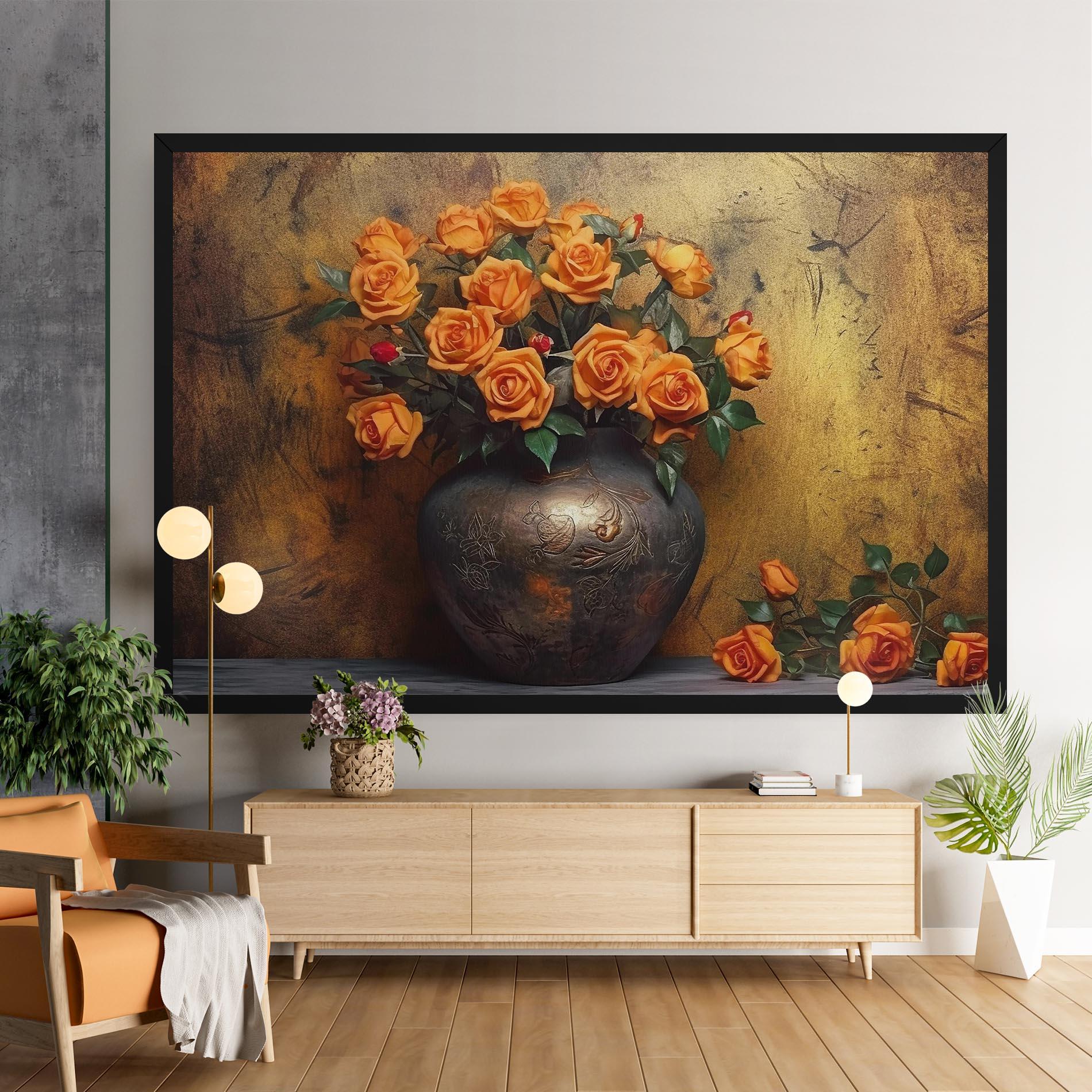 Картина на платно Orange Vintage Vase mockup 9