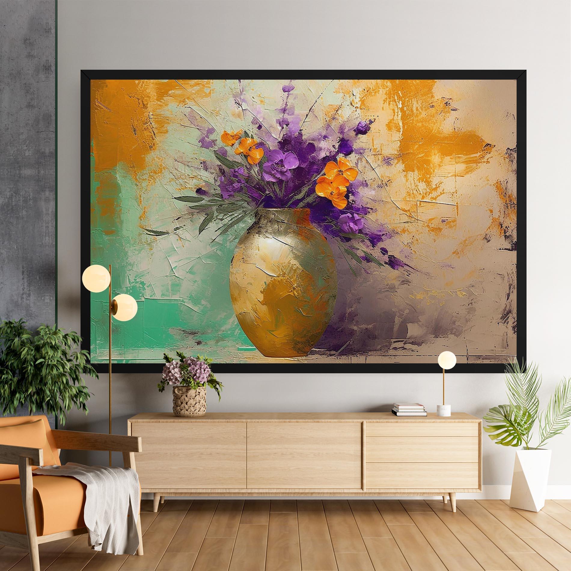 Картина на платно Purple Orange Plant Vase mockup 9