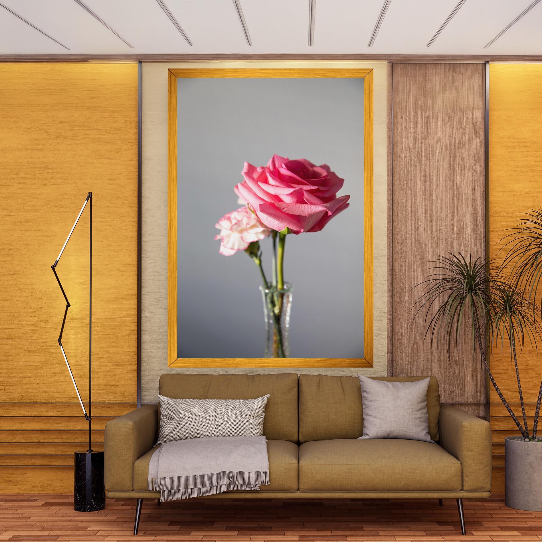 Картина на платно Big Pink Rose Vase mockup 9