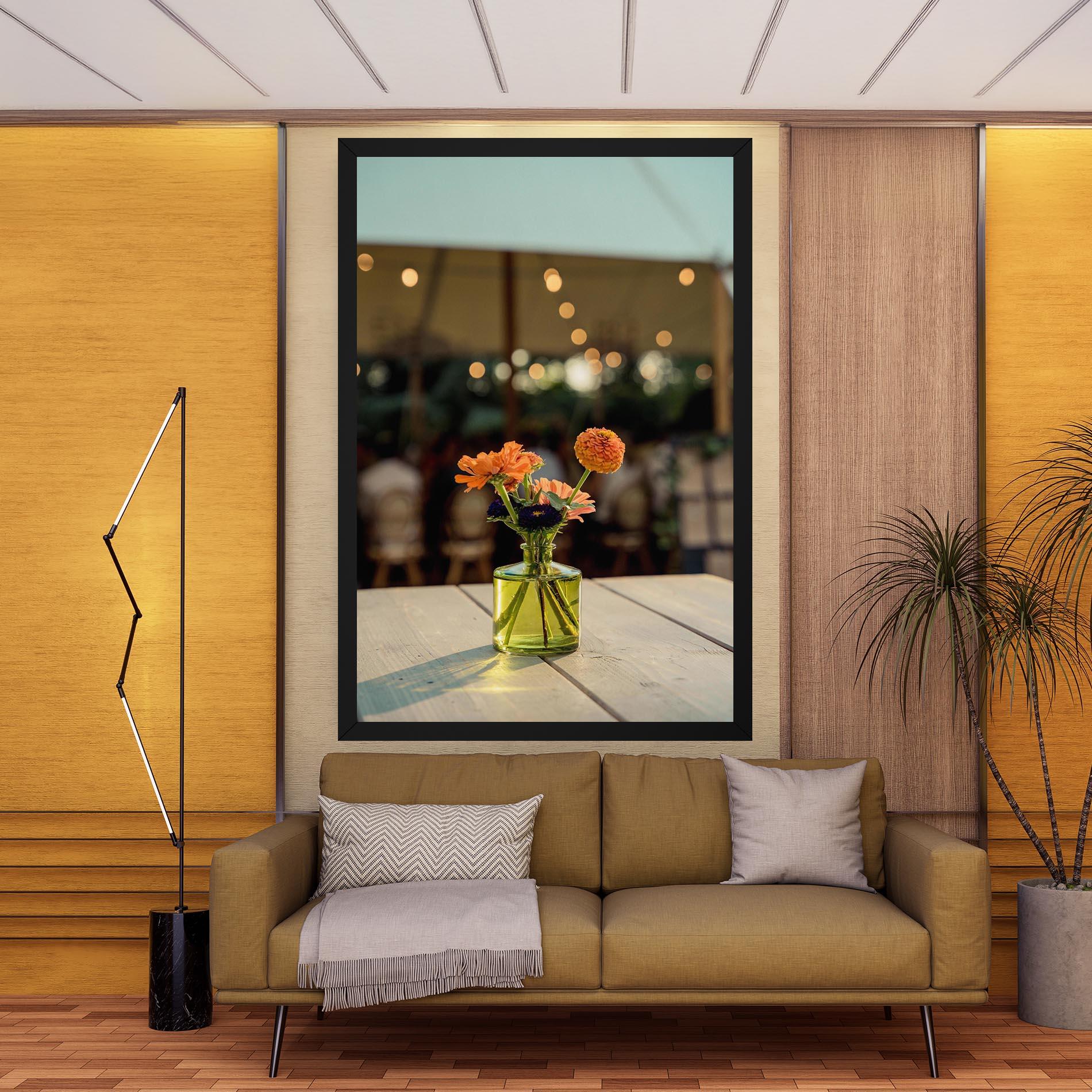 Картина на платно Orange Flowers Vase mockup 9