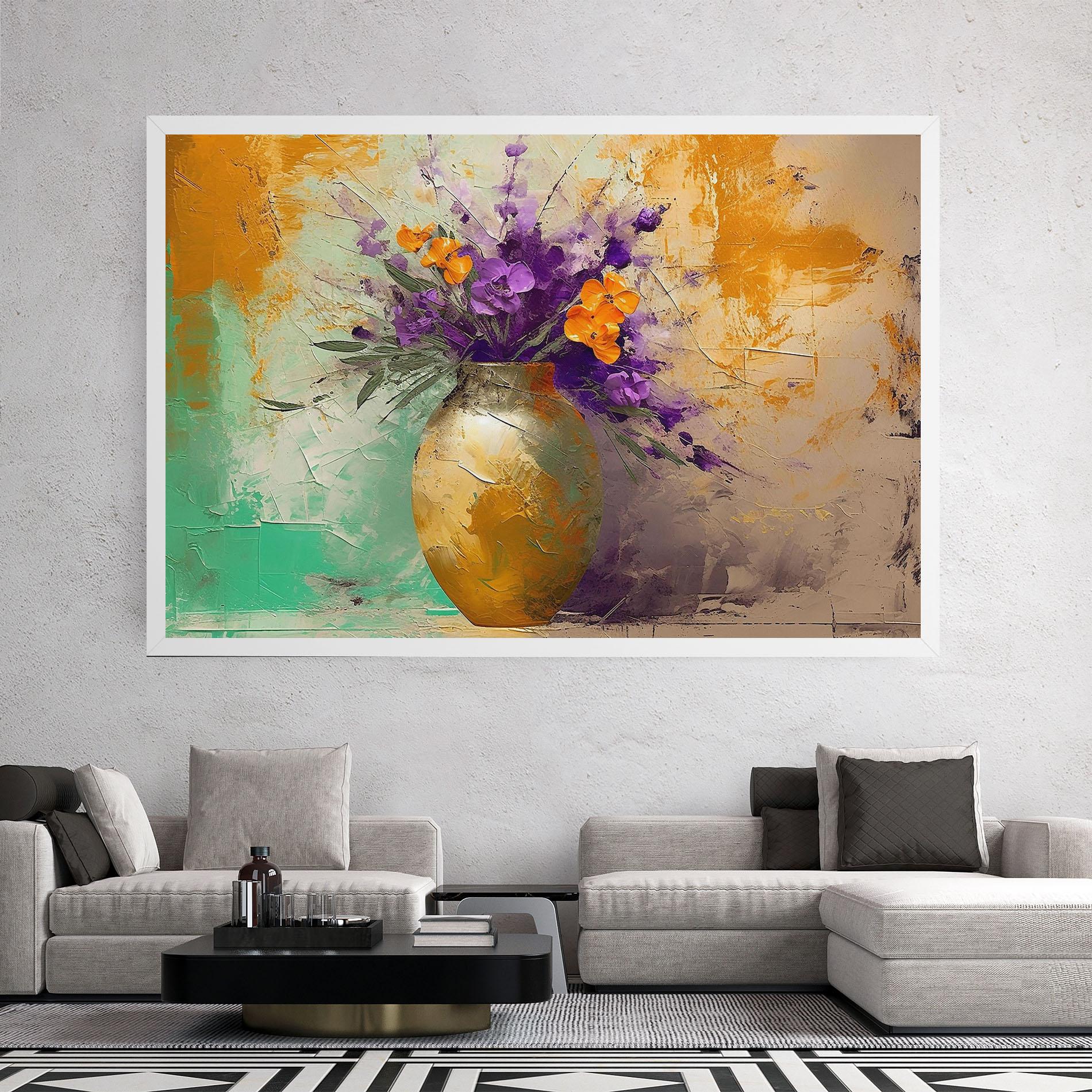 Картина на платно Purple Orange Plant Vase mockup 2