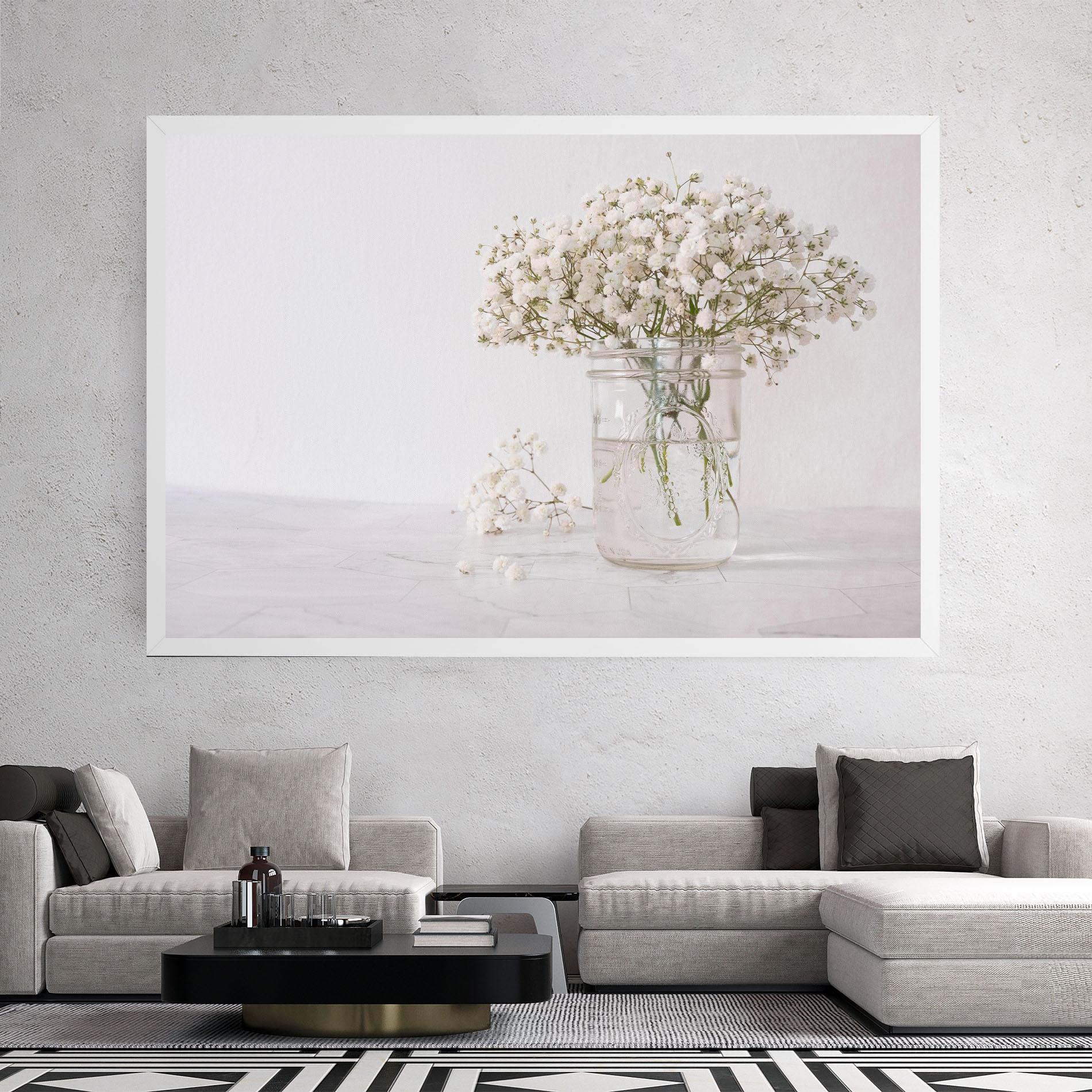 Картина на платно White Tiny Flower Vase mockup 2