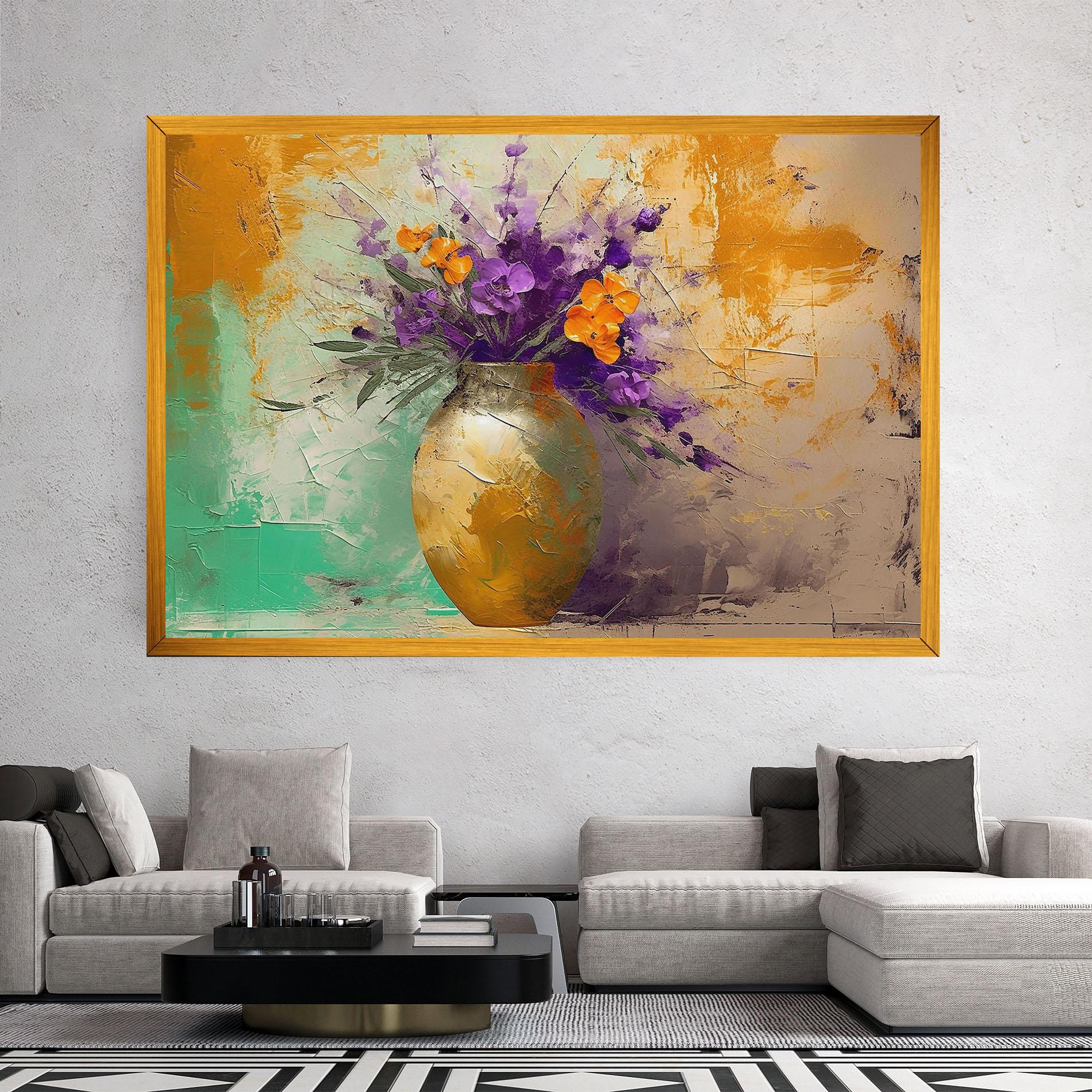 Картина на платно Purple Orange Plant Vase mockup 2