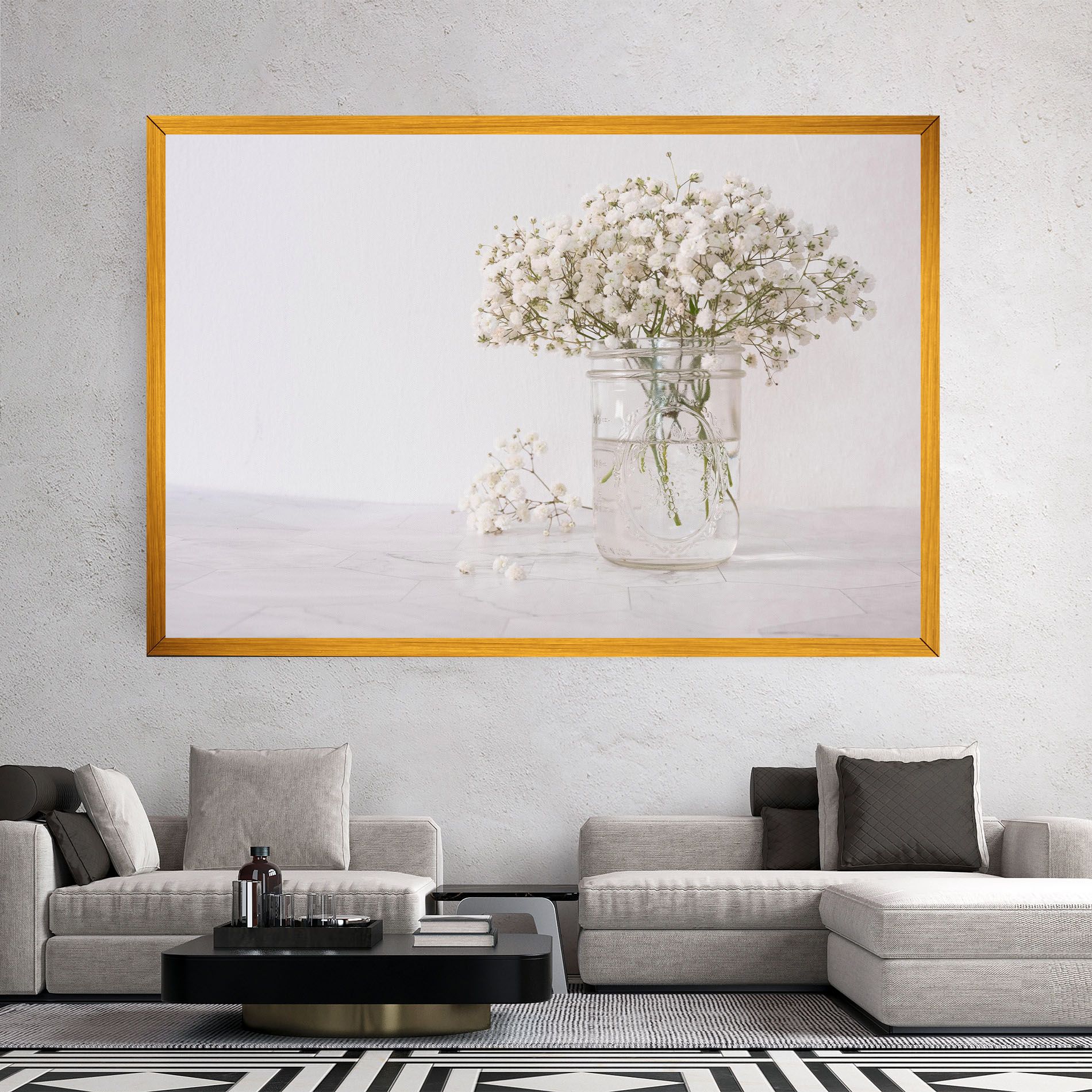 White Tiny Flower Vase mockup 2