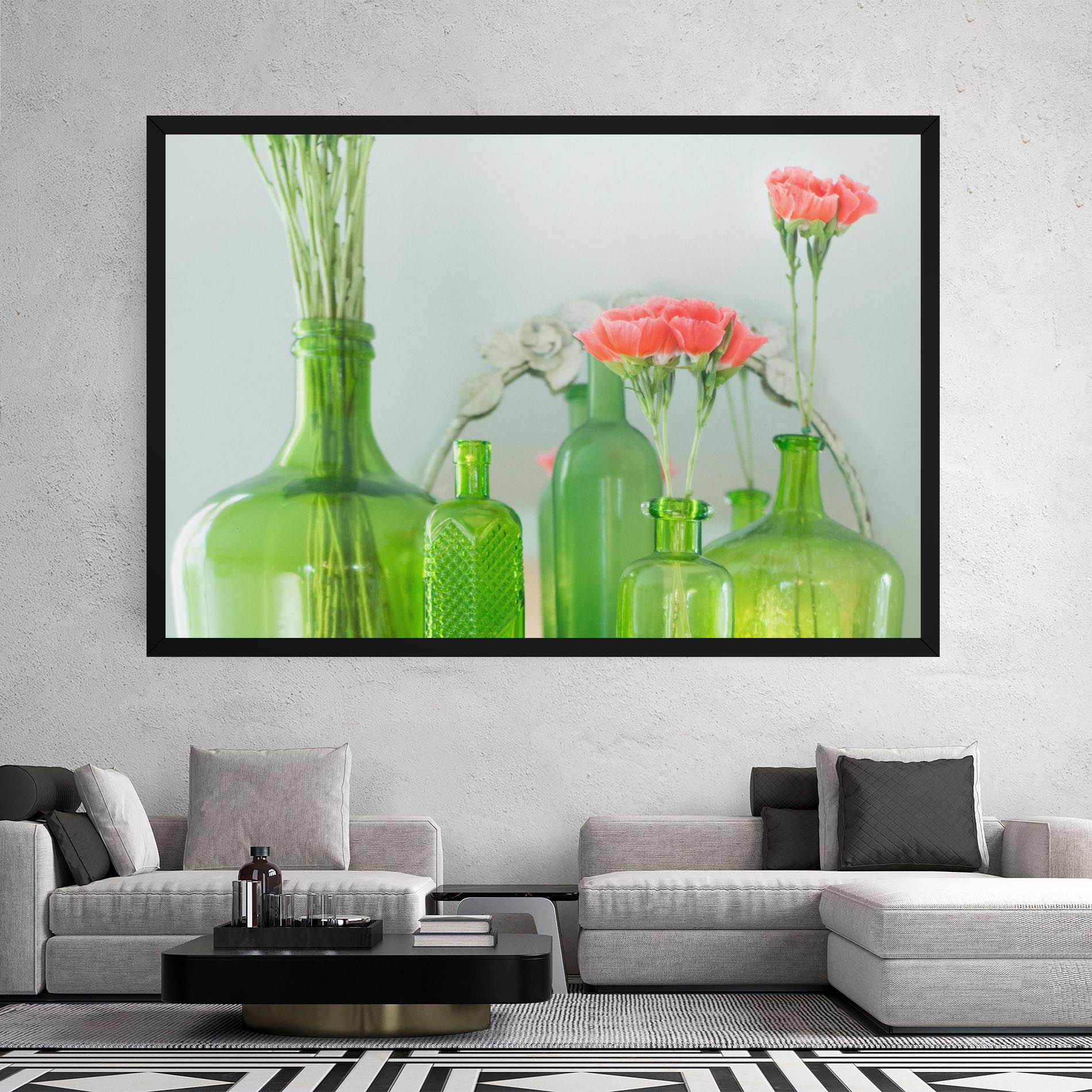 Green Vase Flowers mockup 2
