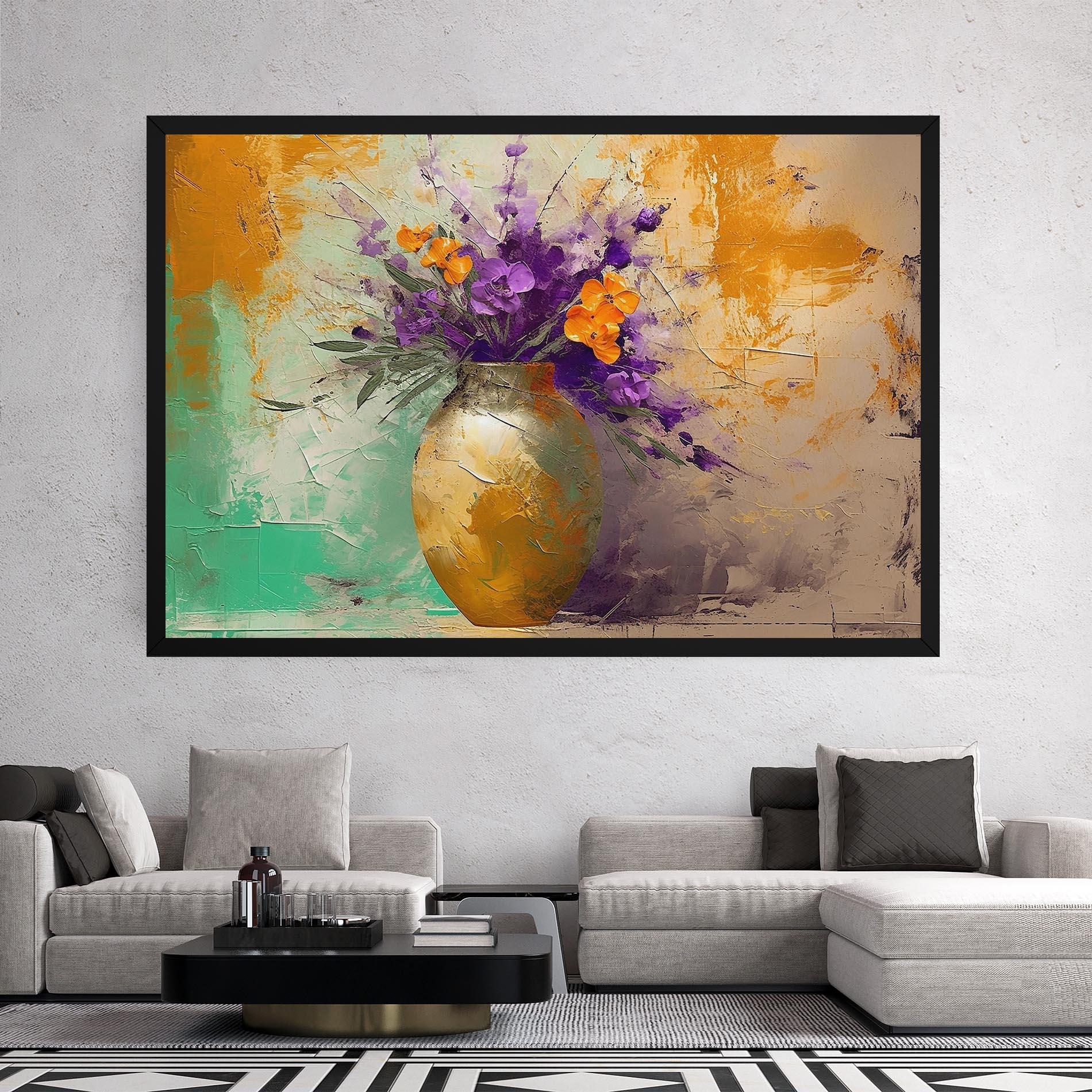 Картина на платно Purple Orange Plant Vase mockup 2