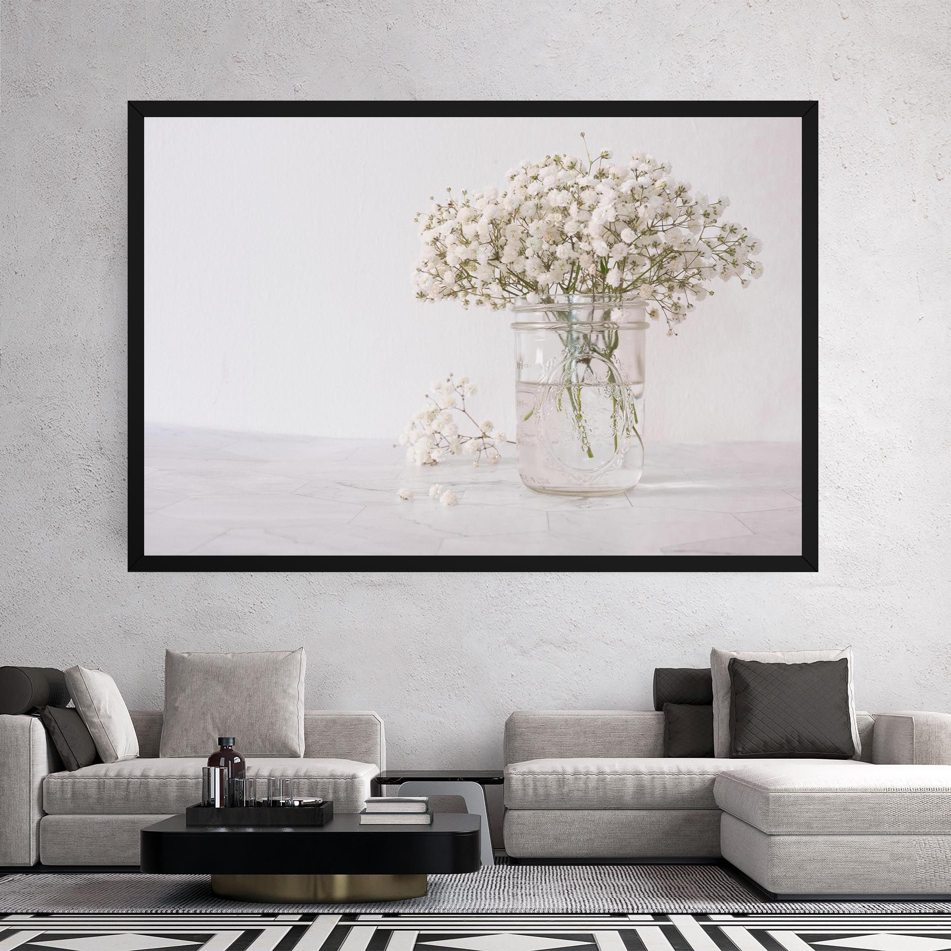 White Tiny Flower Vase mockup 2