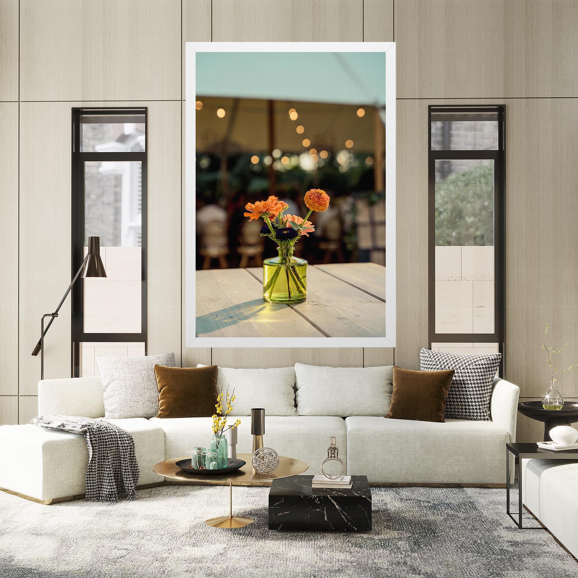 Картина на платно Orange Flowers Vase mockup 2