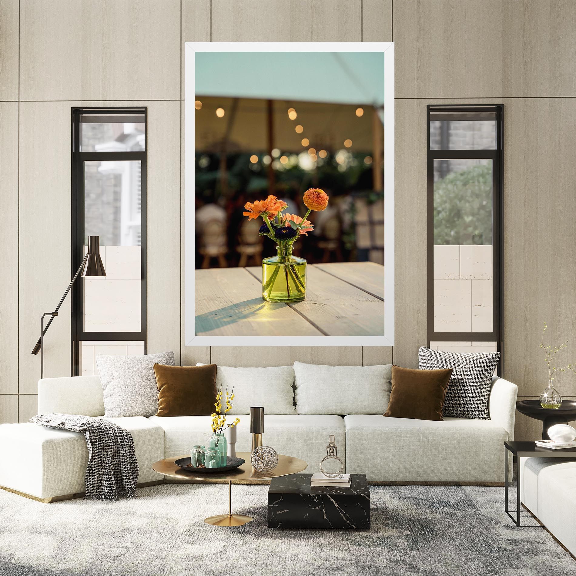 Orange Flowers Vase mockup 2