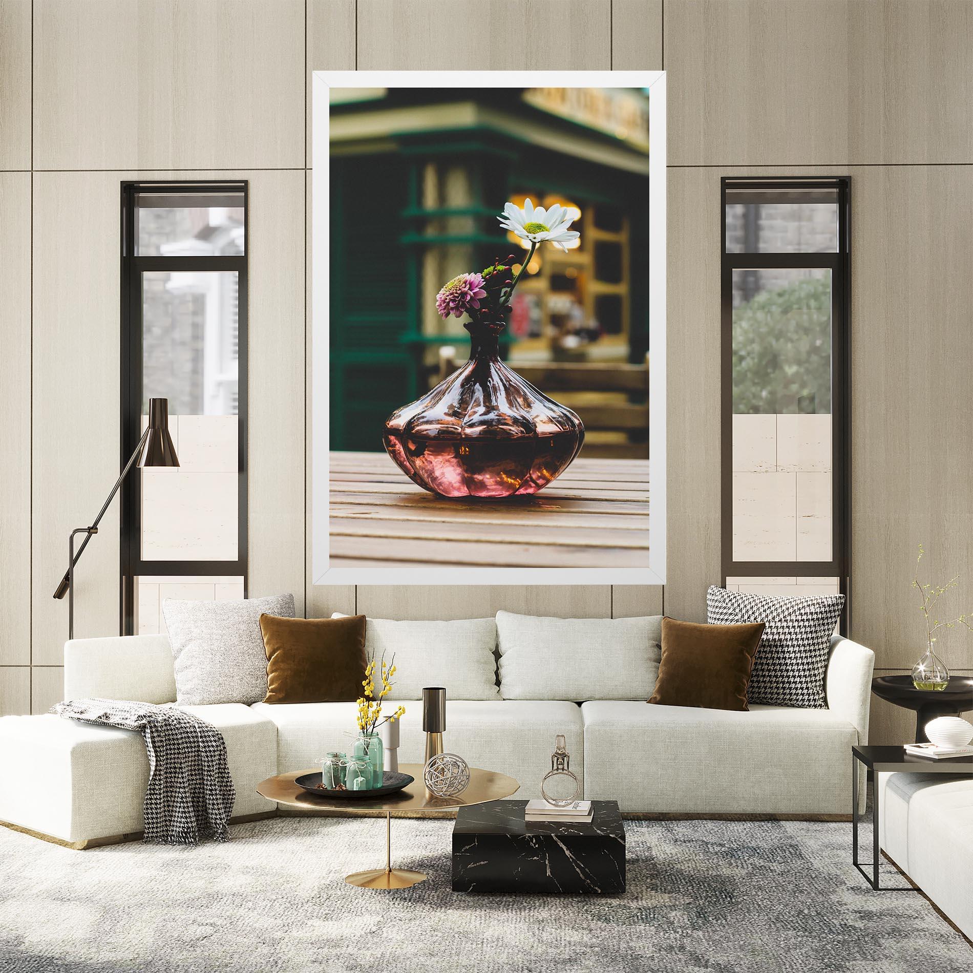 Картина на платно Pink Vase Flower mockup 2