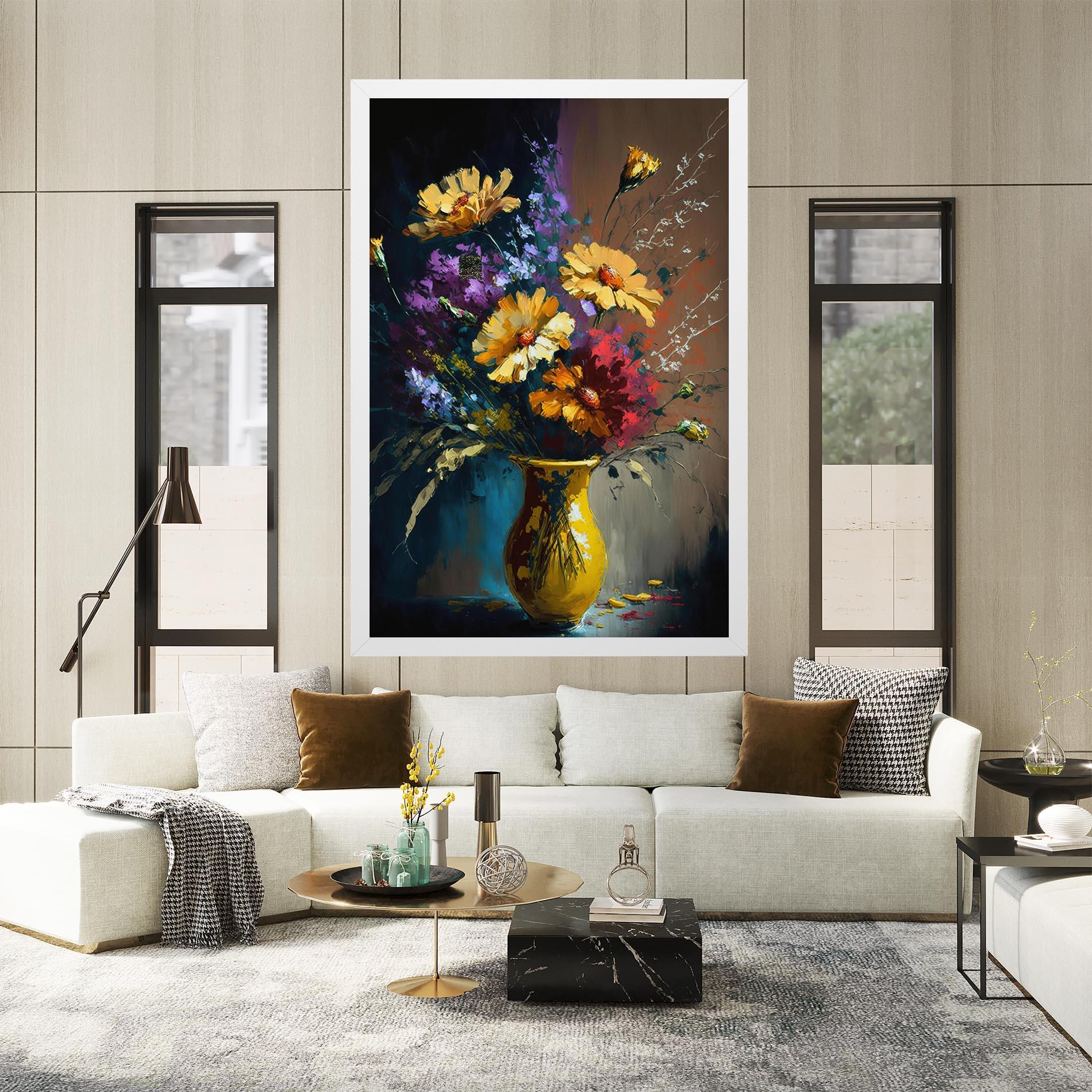 Картина на платно Yellow Art Vase mockup 2