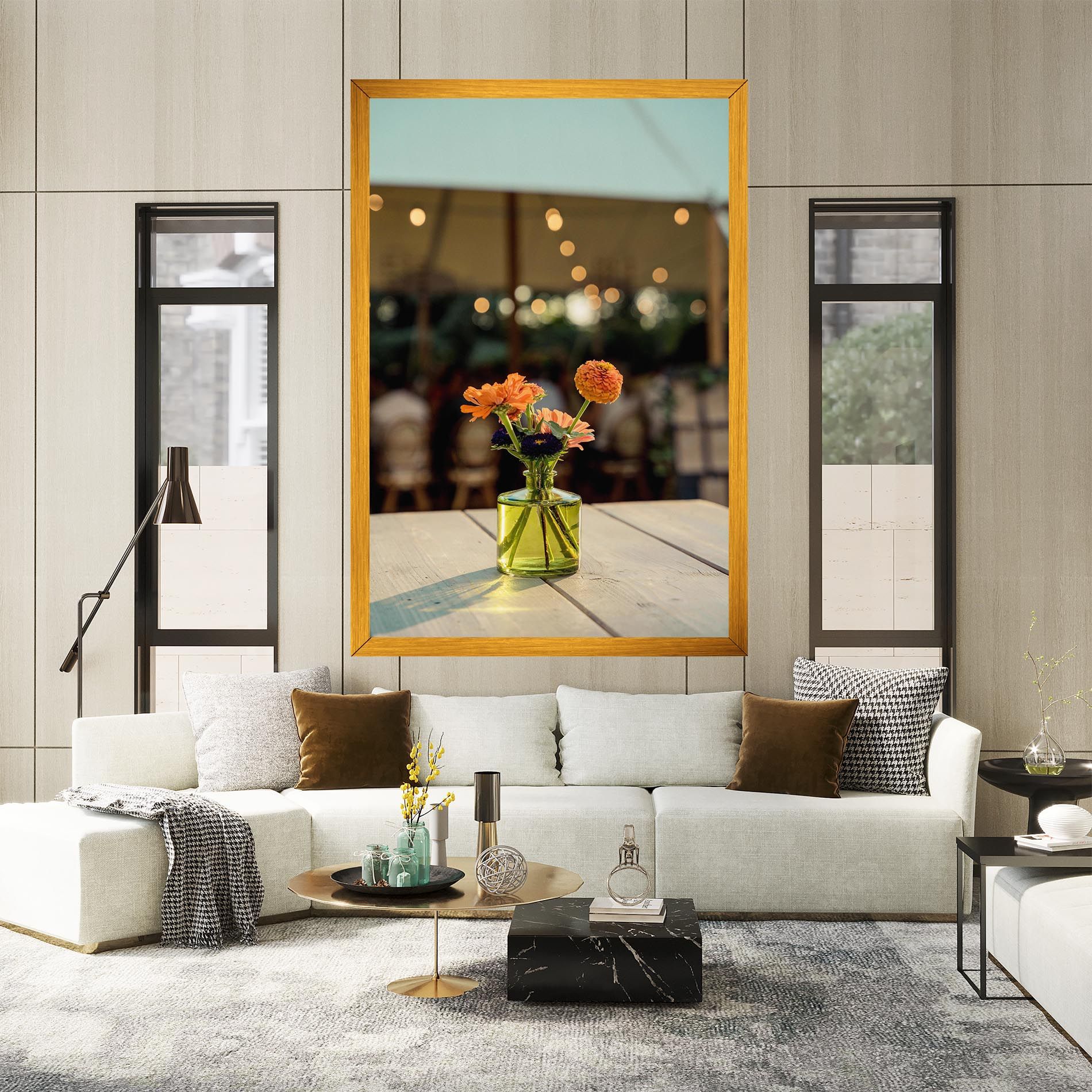 Orange Flowers Vase mockup 2