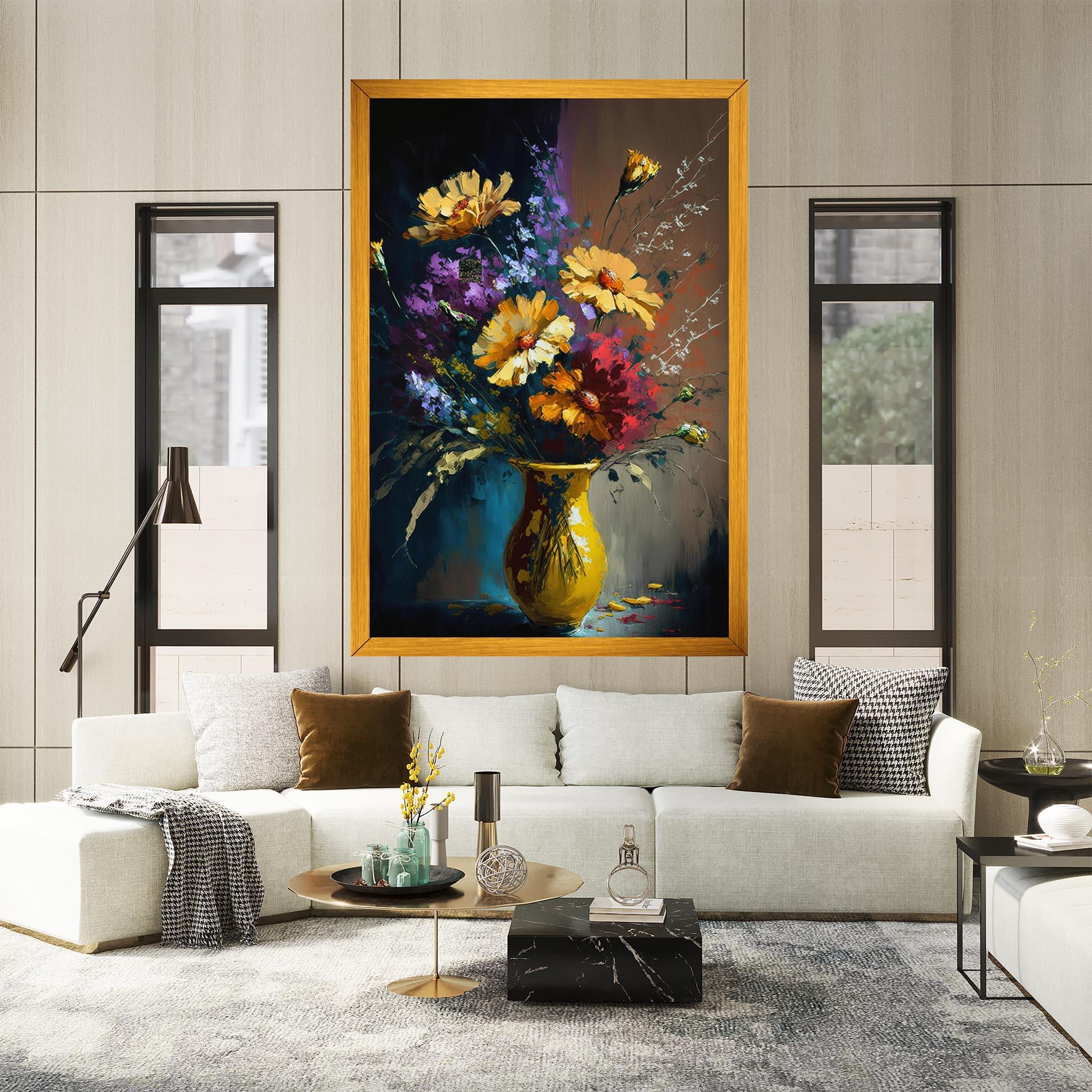 Картина на платно Yellow Art Vase mockup 2