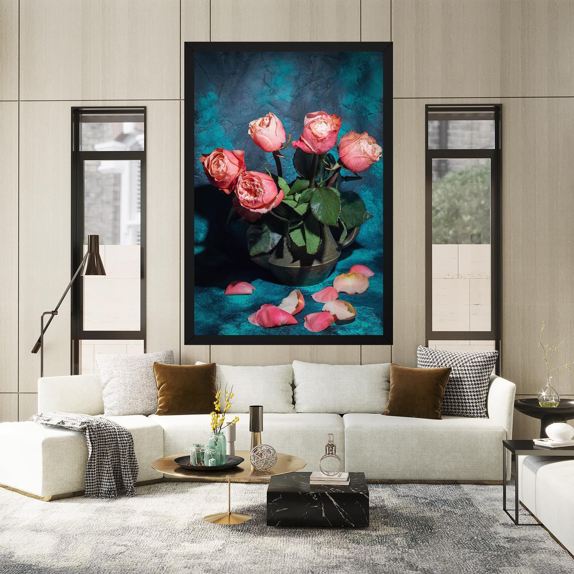 Bouquet Roses Vase mockup 2