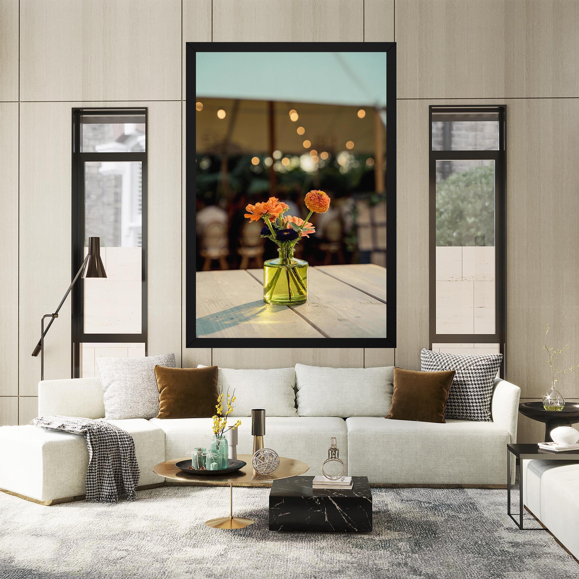 Картина на платно Orange Flowers Vase mockup 2