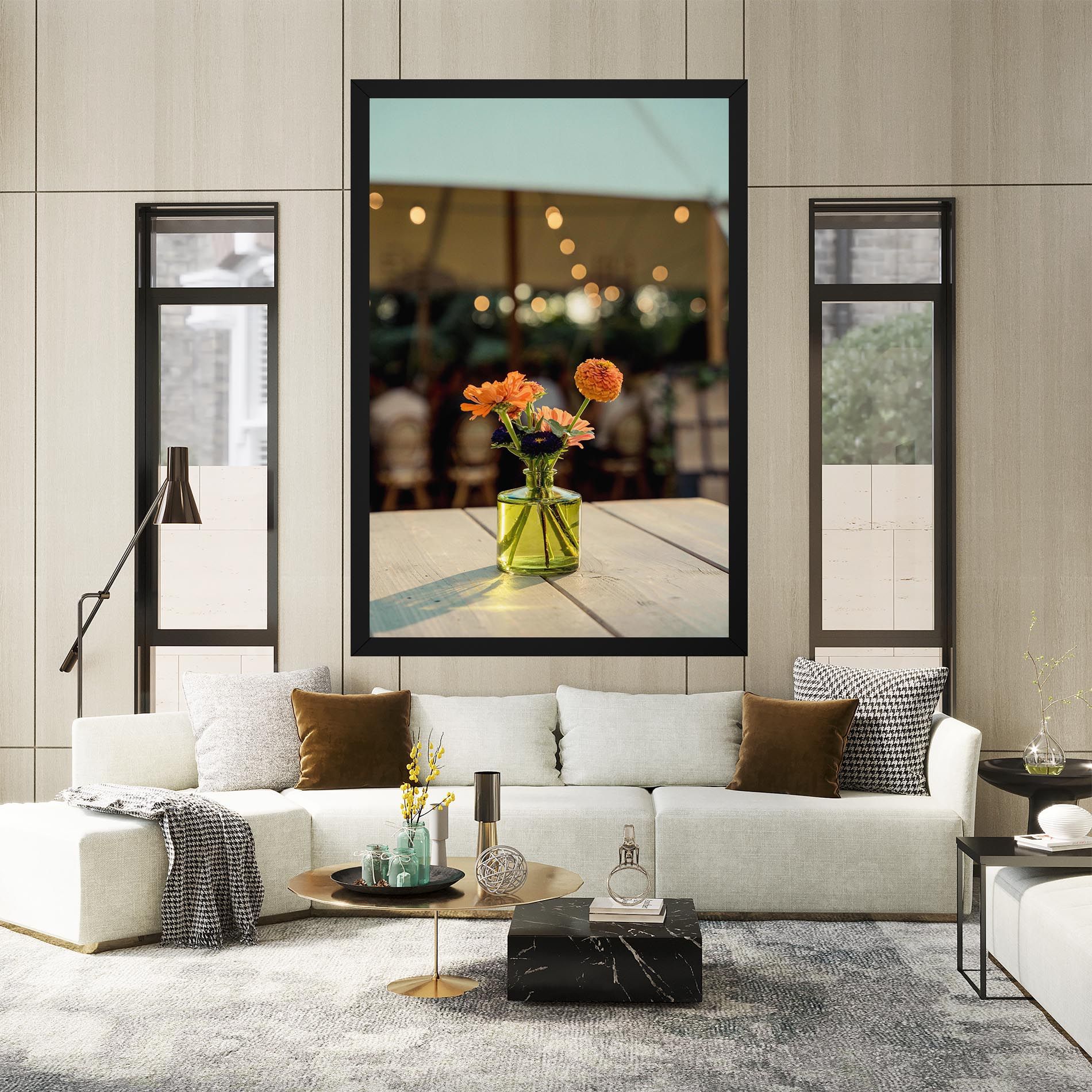 Orange Flowers Vase mockup 2