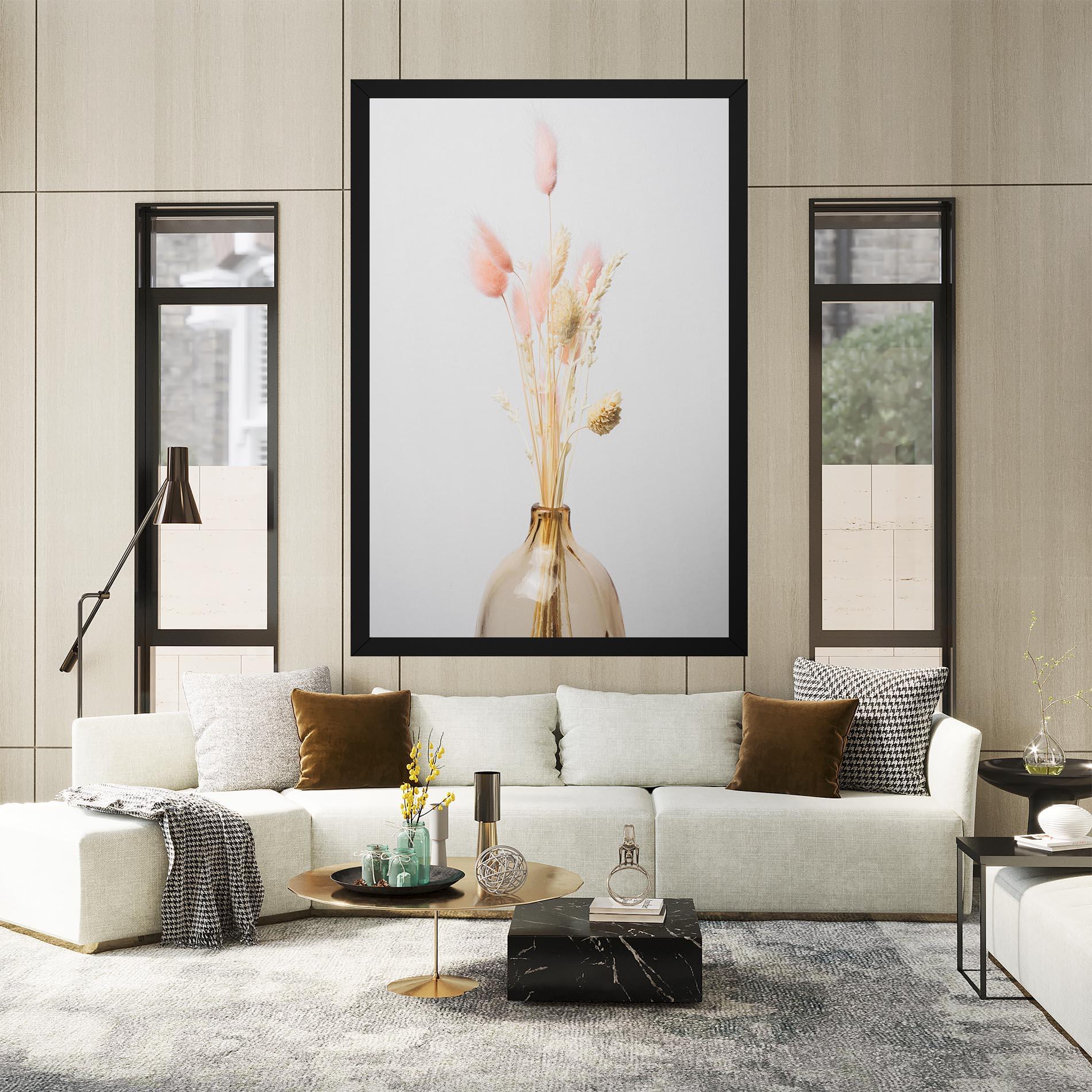 Картина на платно Pink Cream Flower Vase mockup 2