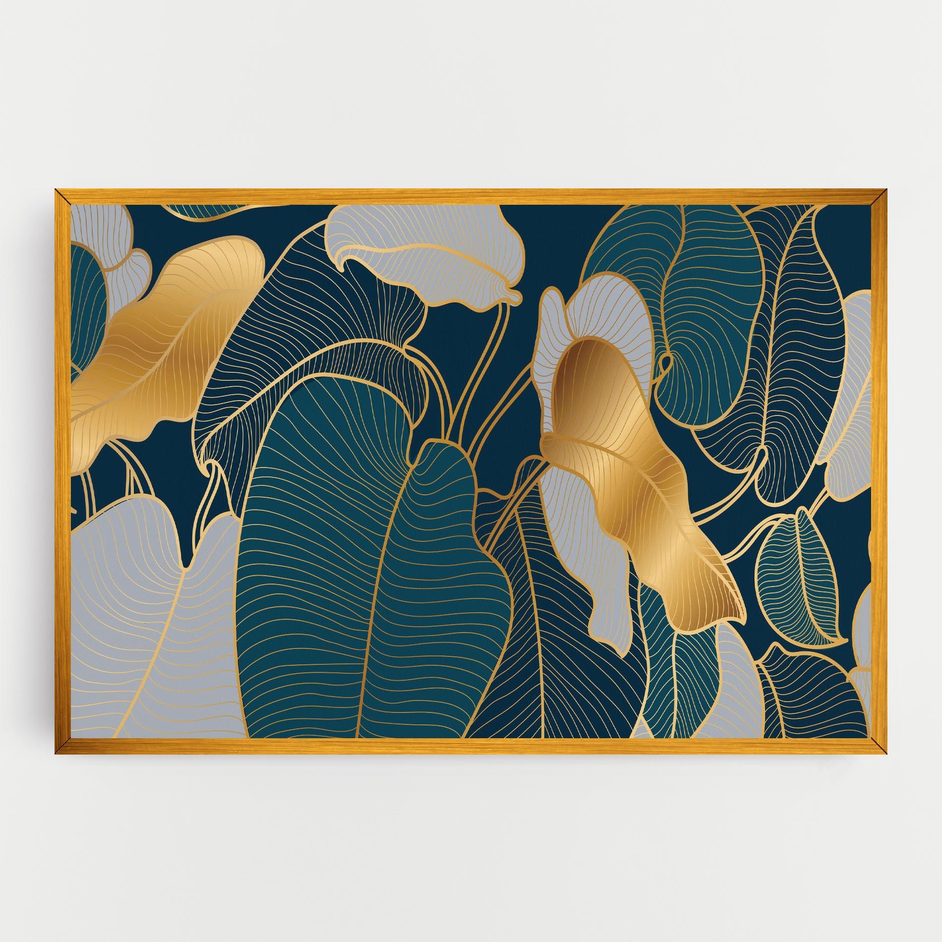 Картина на платно Golden Leaves mockup 0