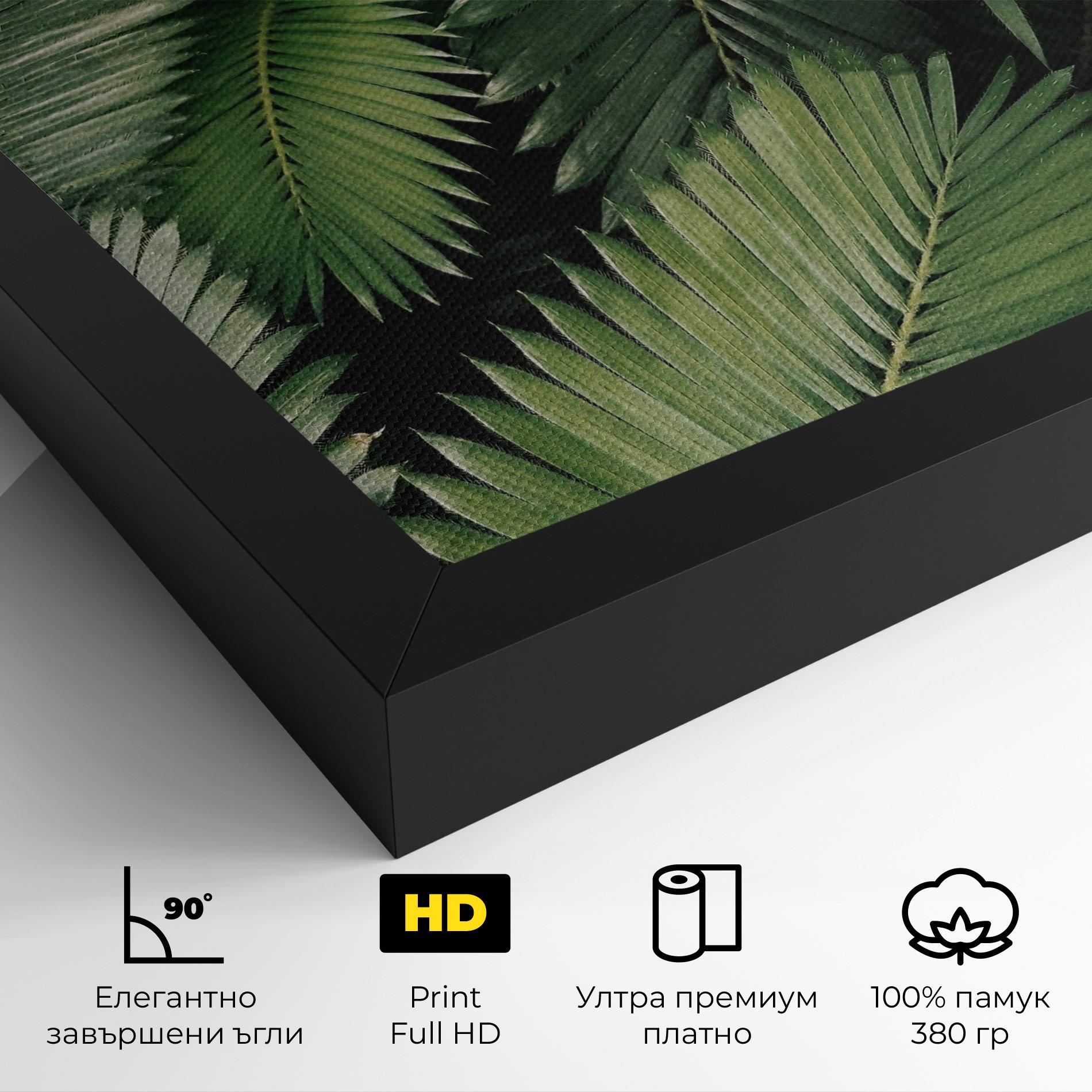 Картина на платно Green Leaves mockup 4