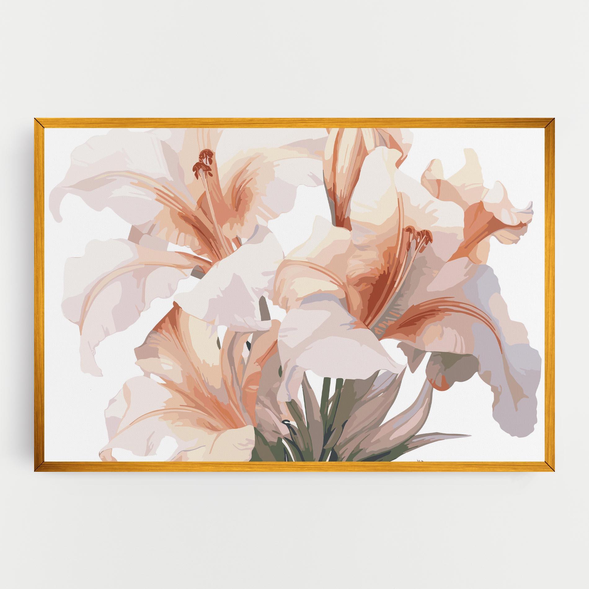 Картина на платно Light Orange Iris mockup 0