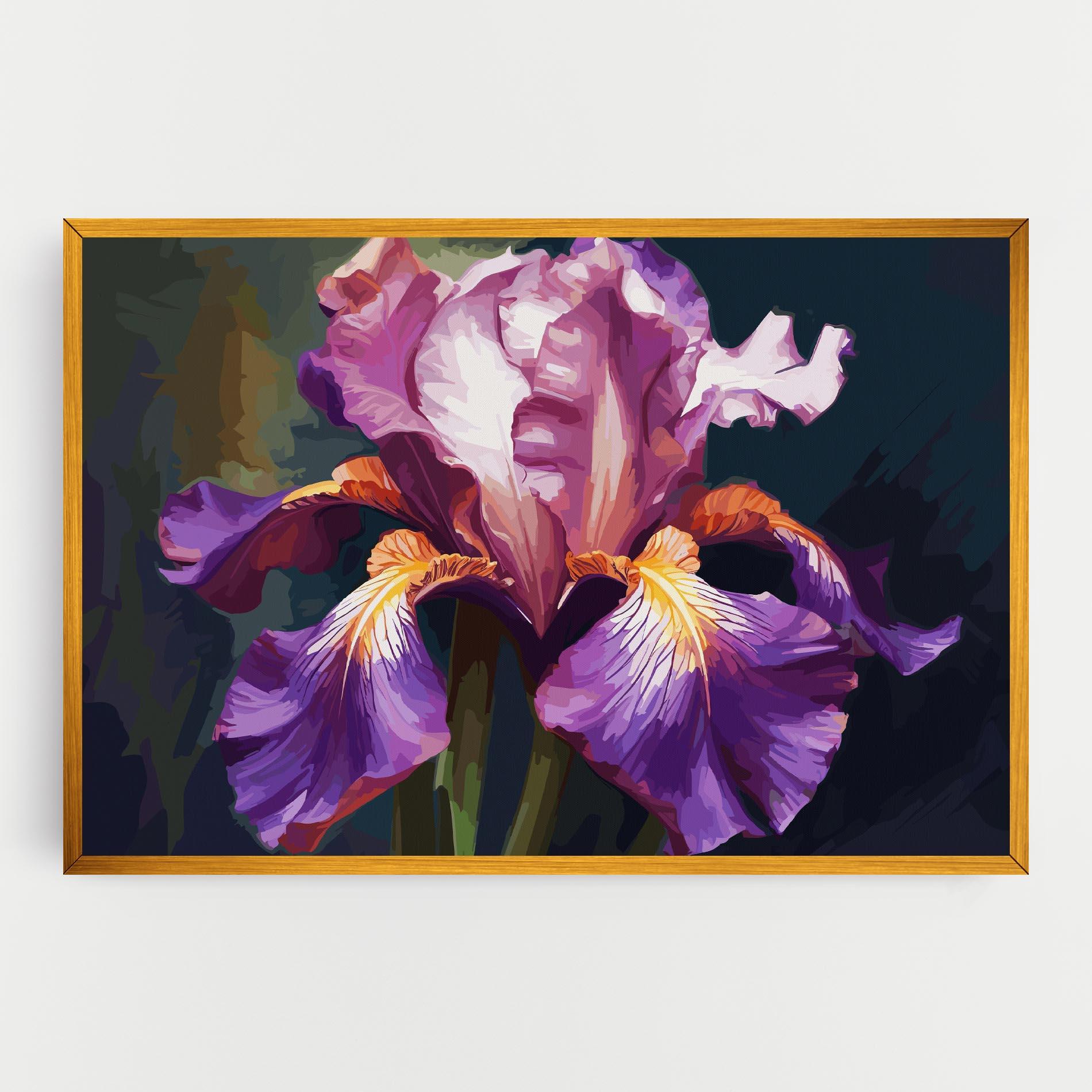Картина на платно Purple Orange Iris Art mockup 0