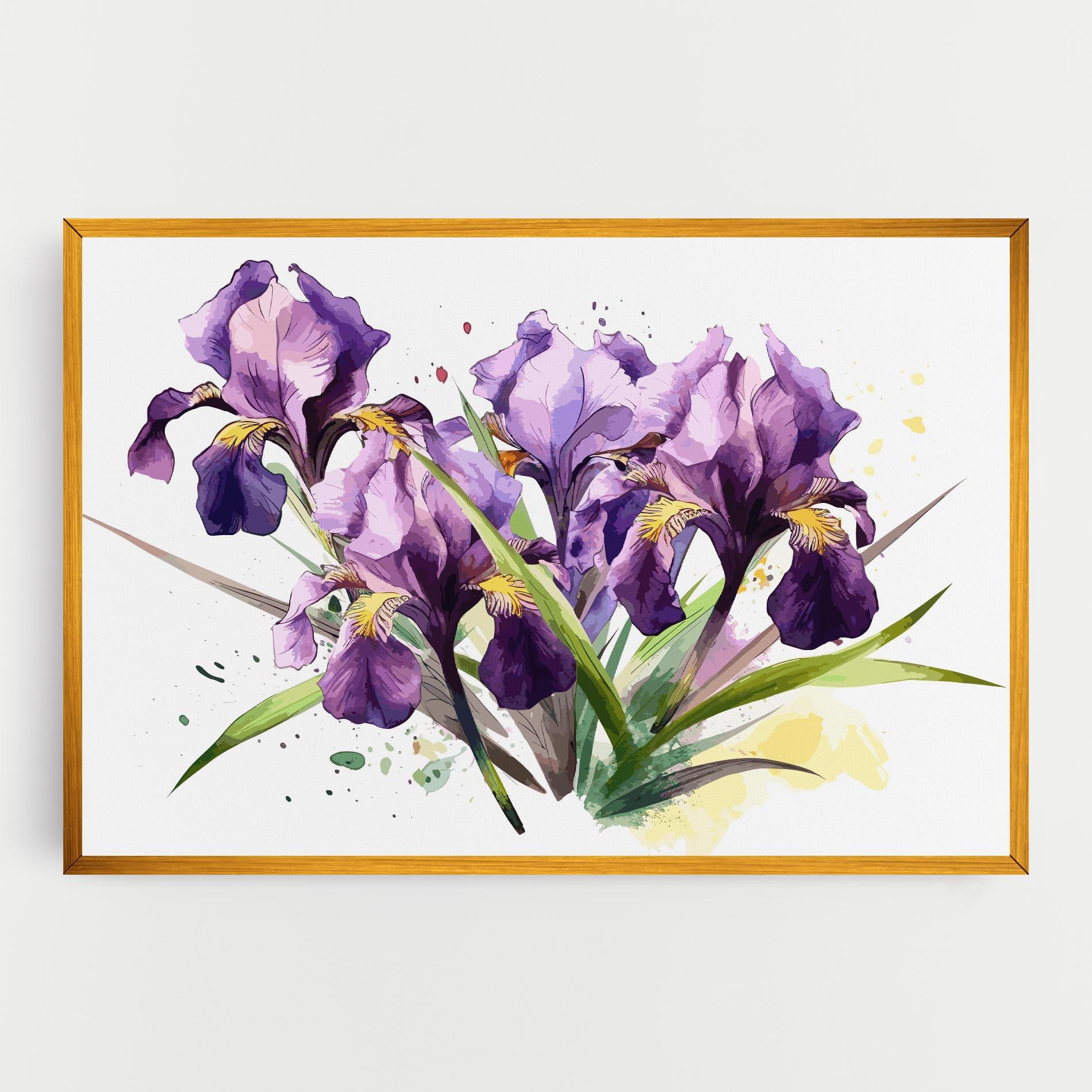 Картина на платно Watercolor Purple Iris mockup 0
