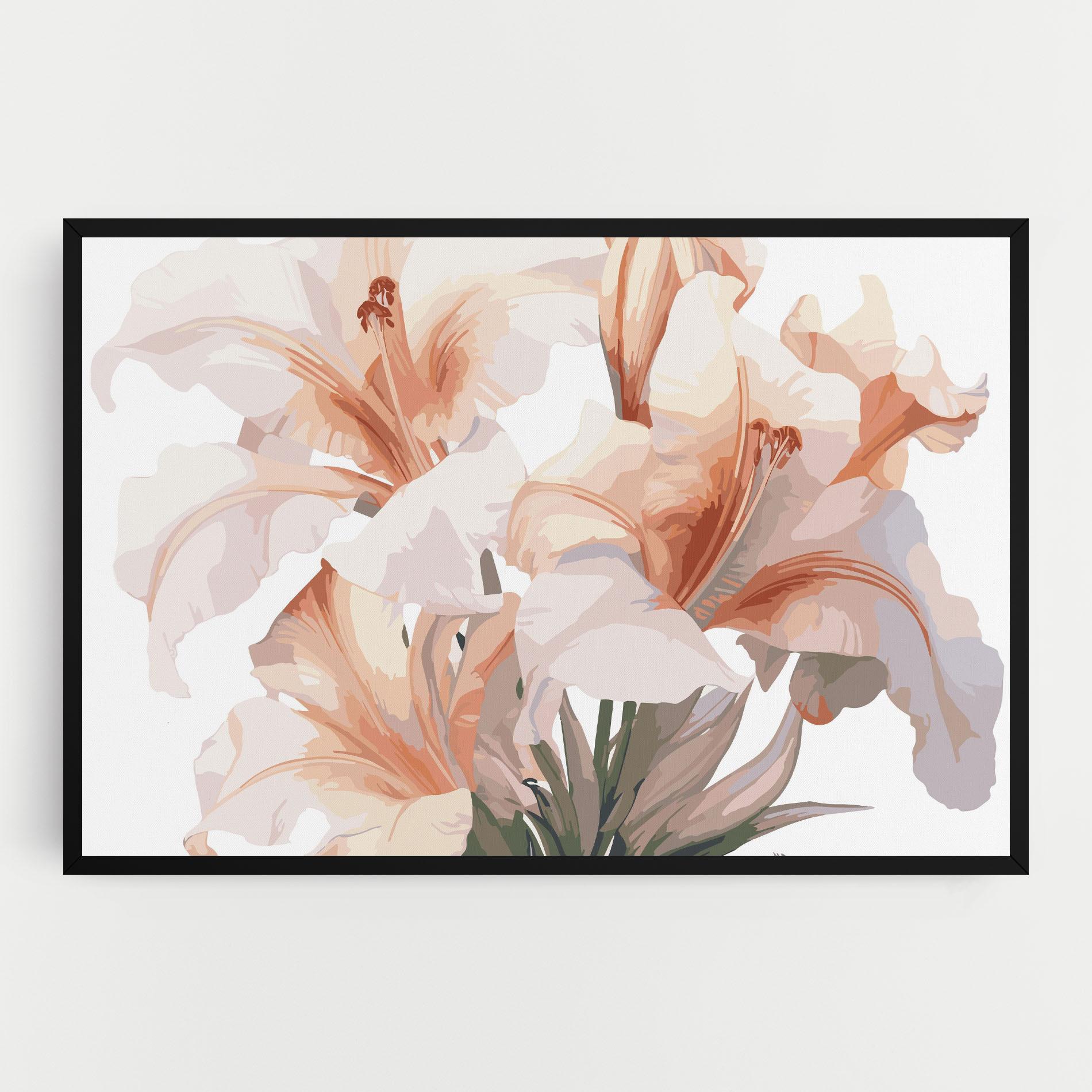 Картина на платно Light Orange Iris mockup 0