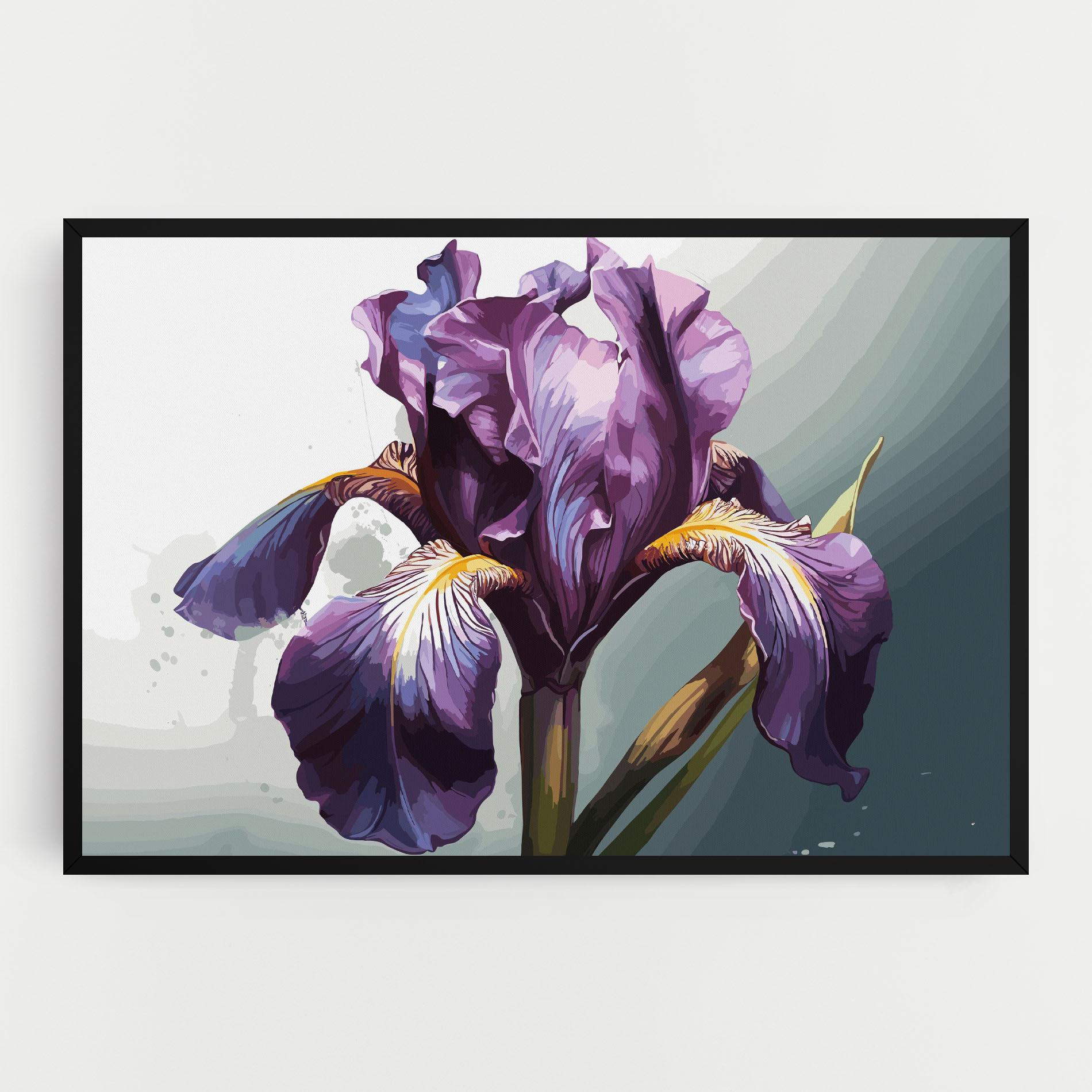 Картина на платно Purple Blue Iris mockup 0
