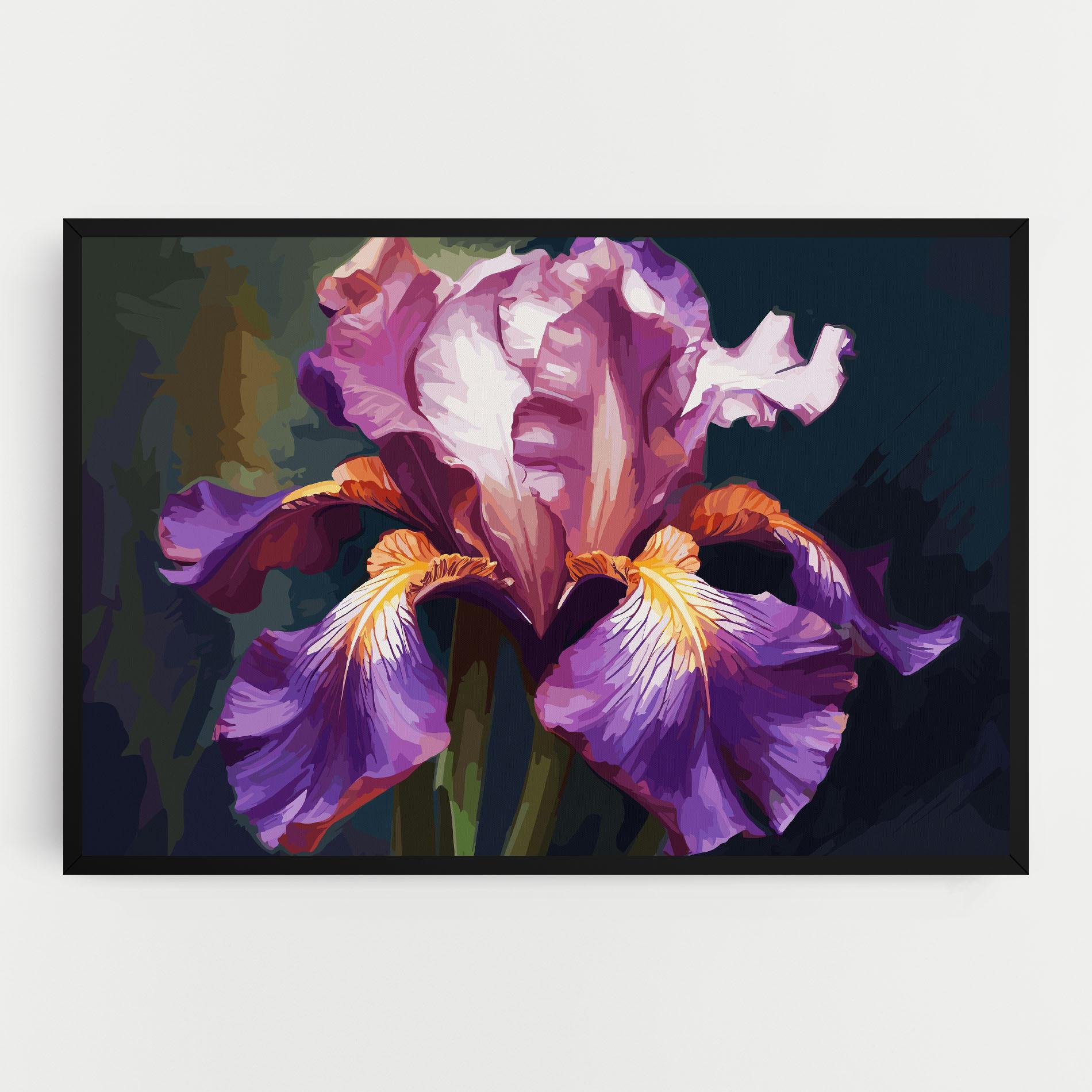 Картина на платно Purple Orange Iris Art mockup 0